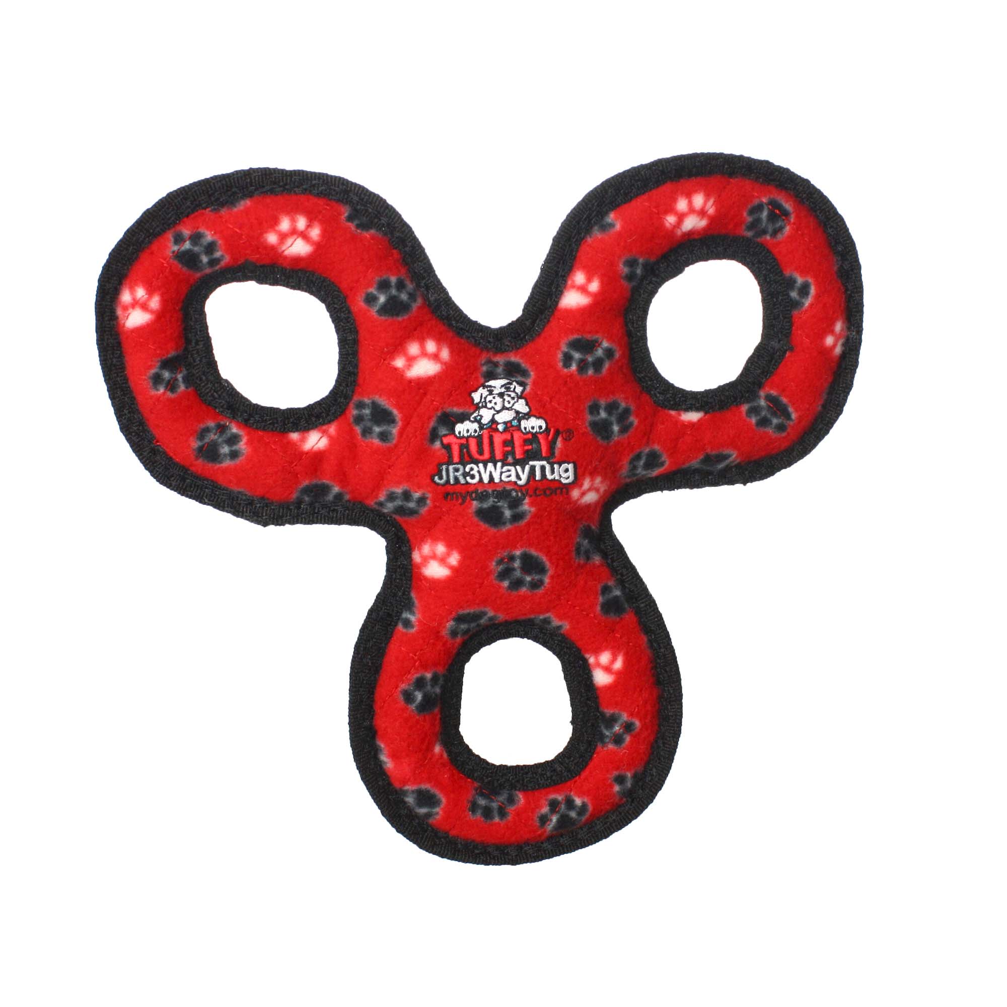 Red Paw Print Jr 3 Way Tug Dog Toy