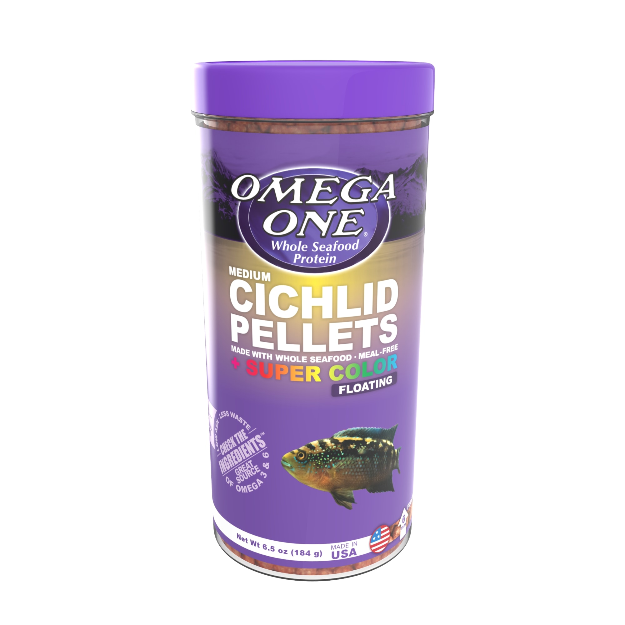 OMEGA ONE Cichlid Medium Floating Pellets, 6.5 oz. | Petco