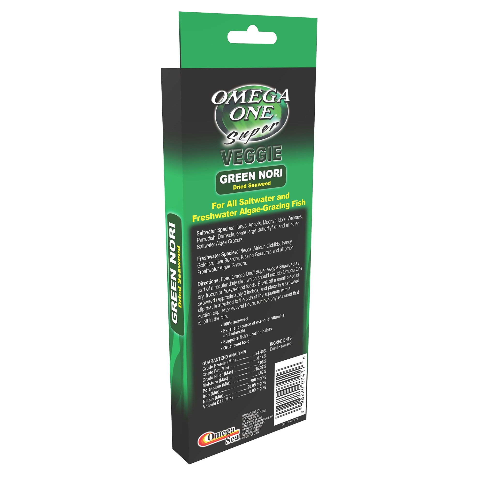 Omega One Super Veggie Green Seaweed, .8 oz., 24 sheets | Petco