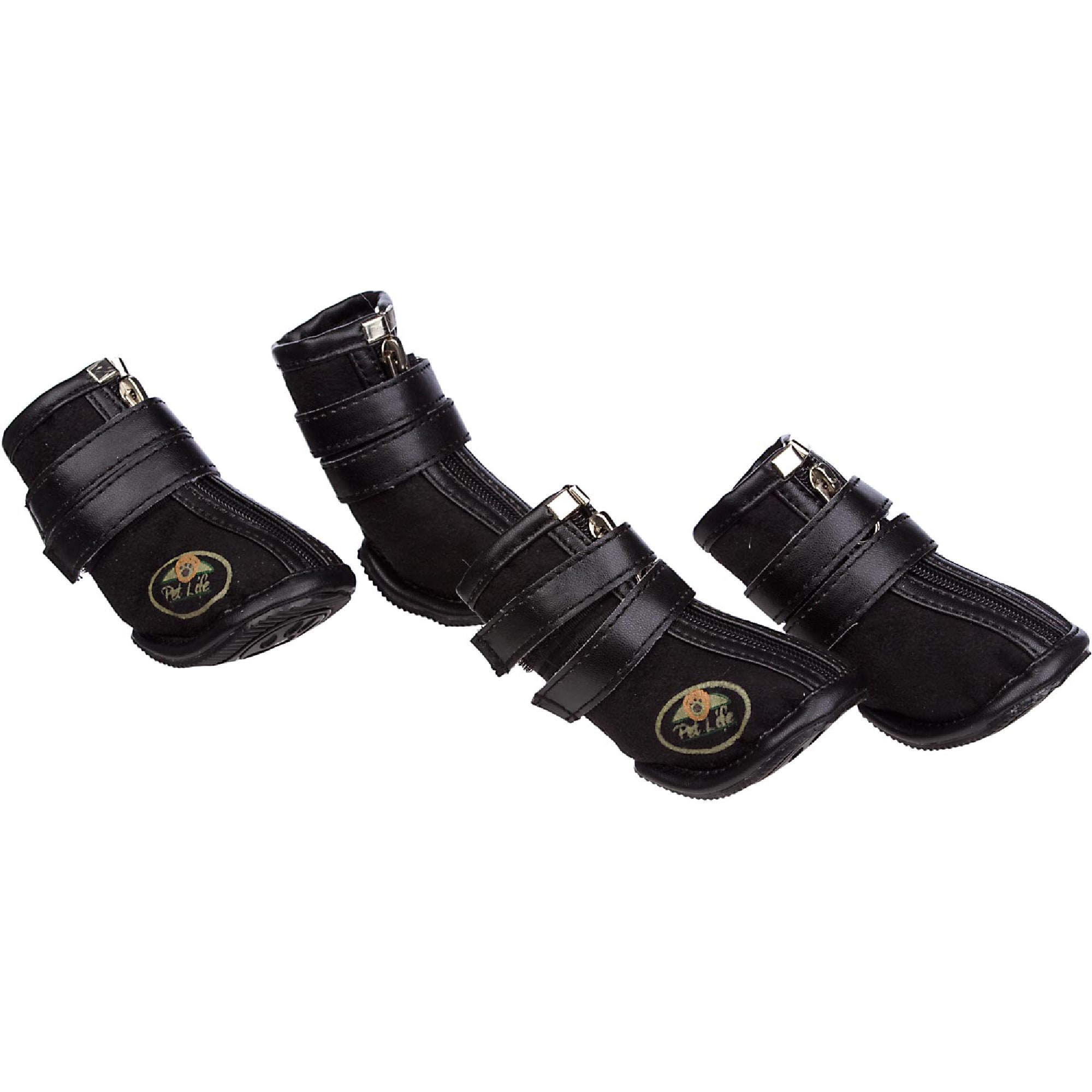 Pet Life Black Suede Shoes Set for Dogs, X-Small