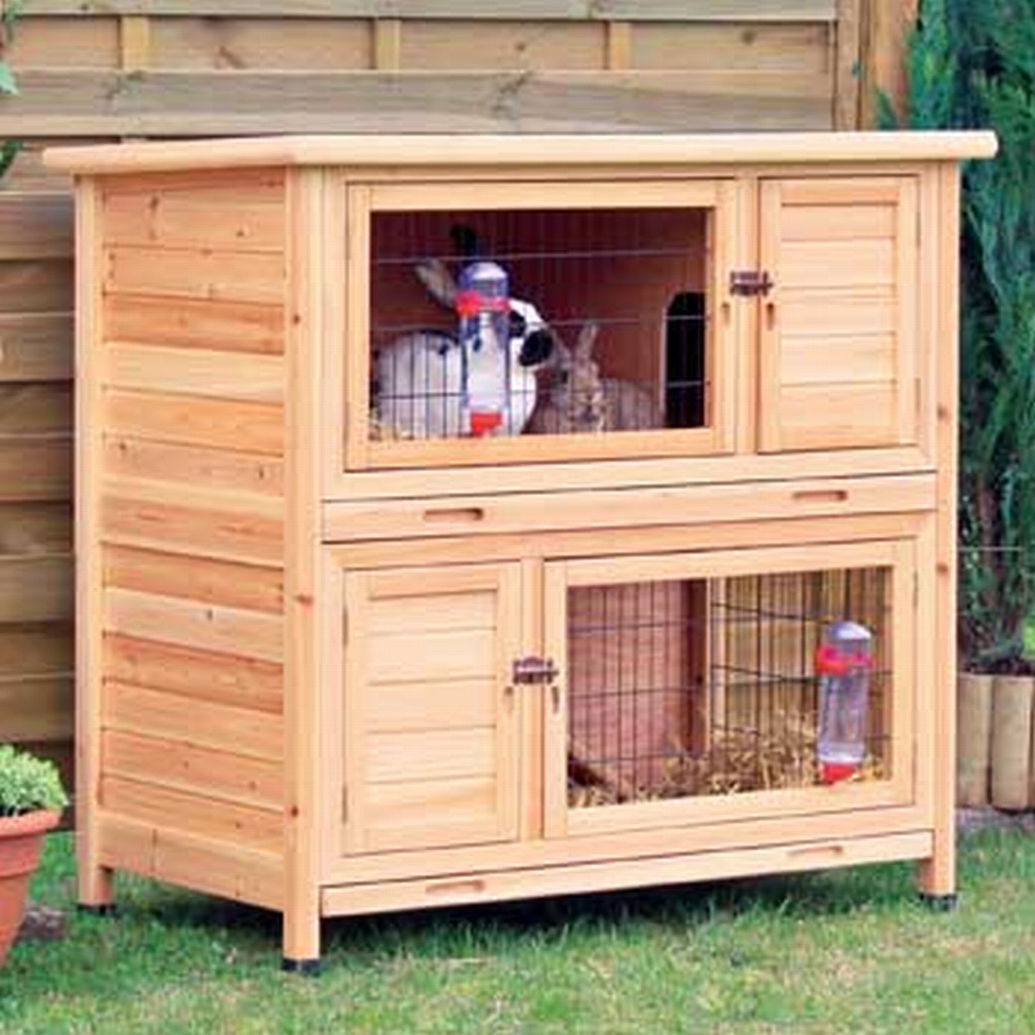 TRIXIE Natura Two Story Animal Hutch in Brown, 
