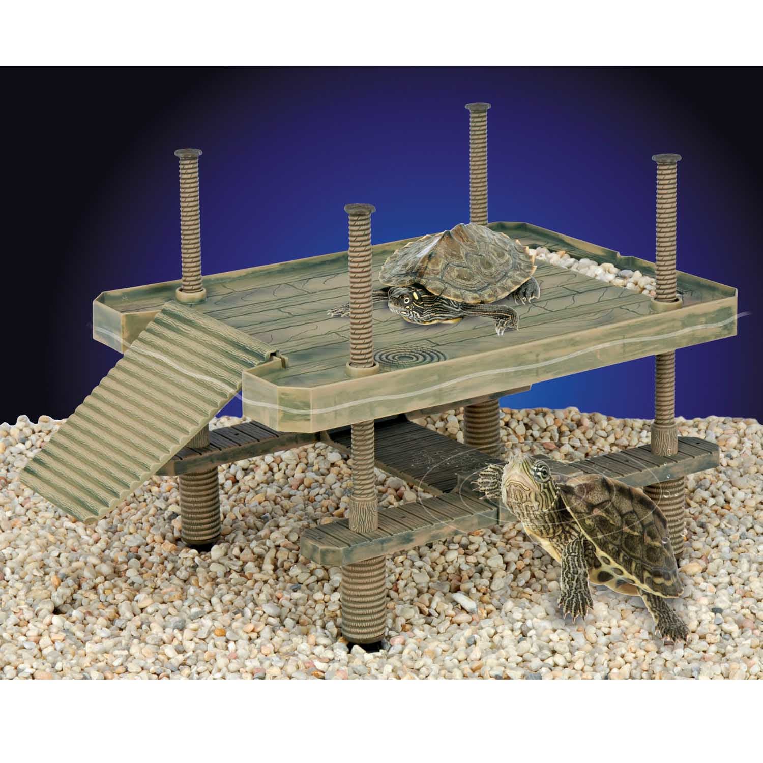Floating Basking Dock Turtle Reptile 2-Story Wharf Pier for Large Aquariums 