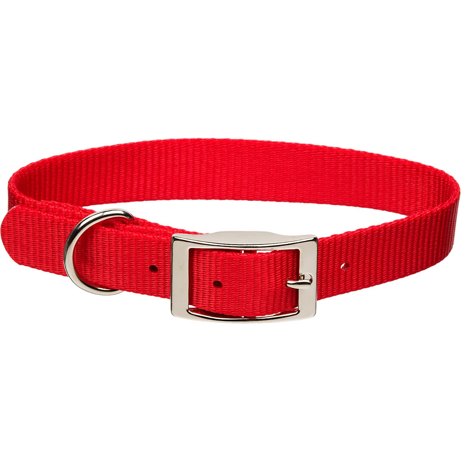 Coastal Pet Metal Buckle Nylon Personalized Dog Collar in Red, 3/4 Width