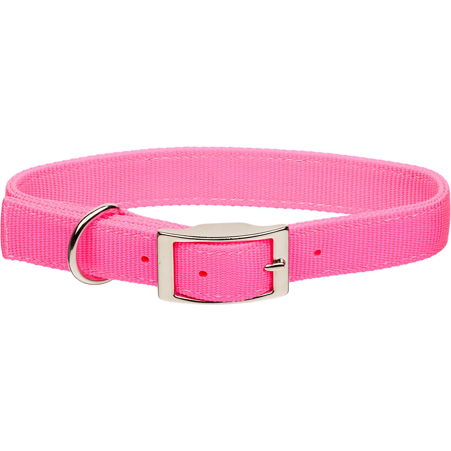 Coastal Pet Double Ply Brights Personalized Dog Collar Neon Pink Medium 1 x 15 18