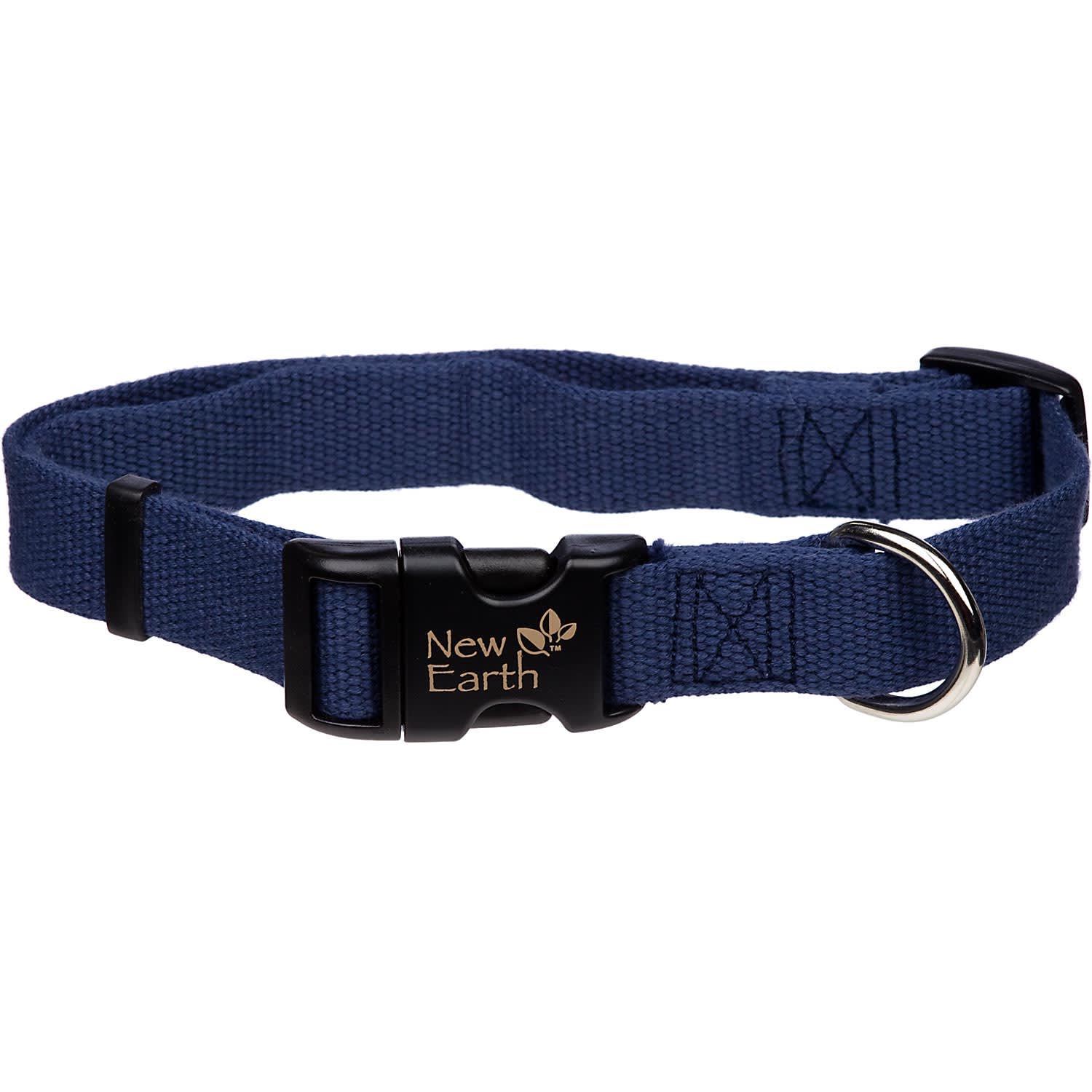 Extra-small pet collar in beige and ebony canvas