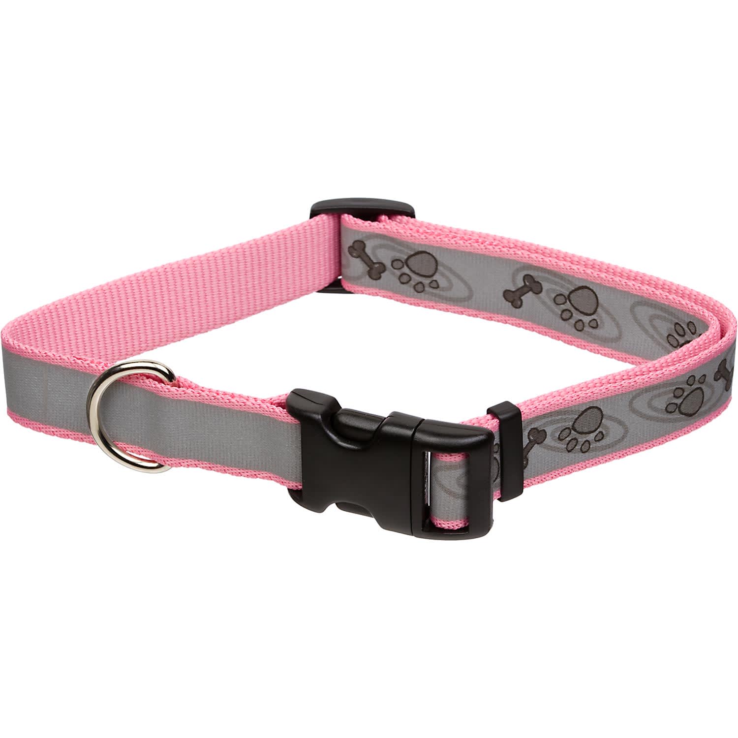 Coastal Pet Metal Buckle Nylon Personalized Dog Collar in Bright Pink, 1 Width