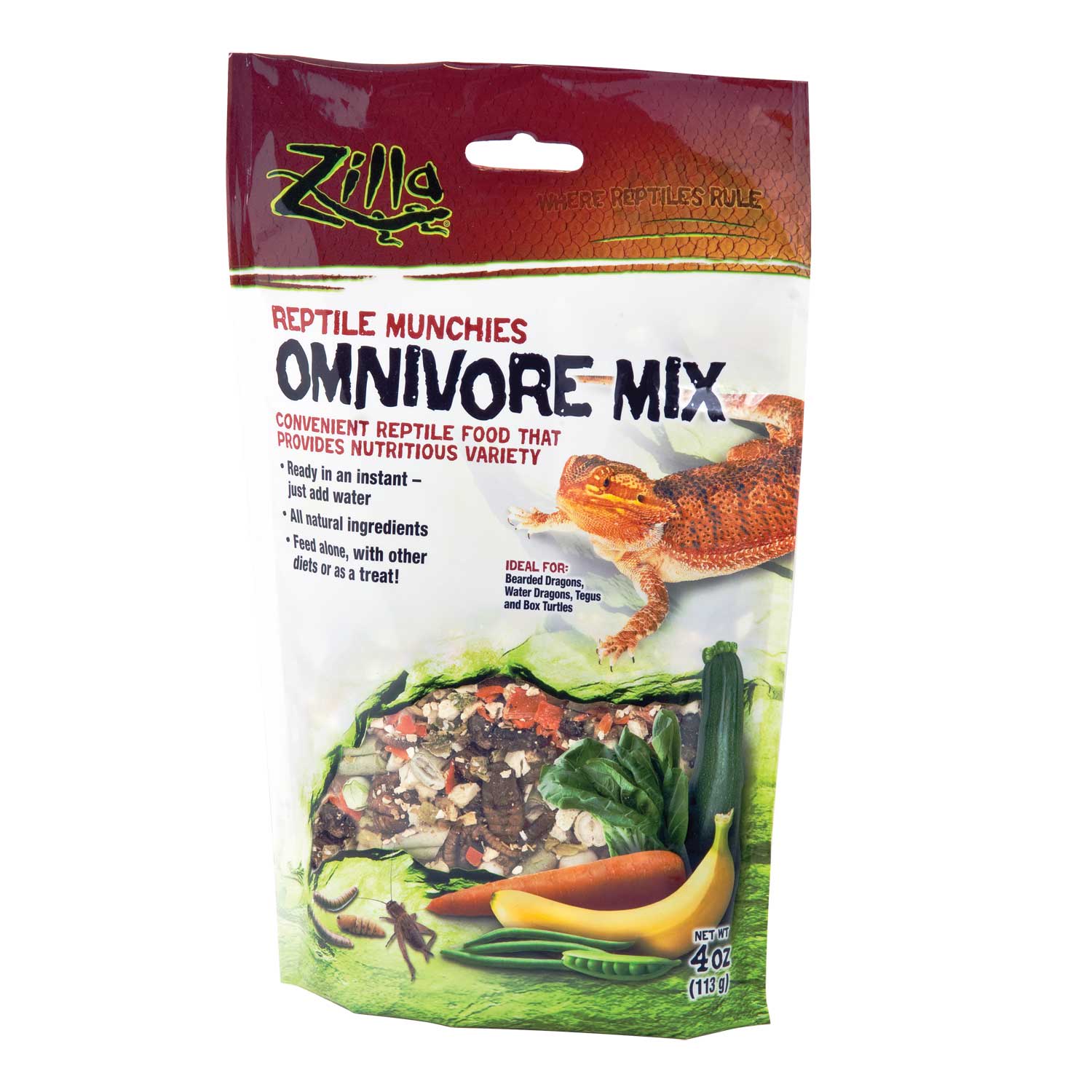 Zilla Omnivore Reptile Munchies Reptile Food, 4 oz. | Petco