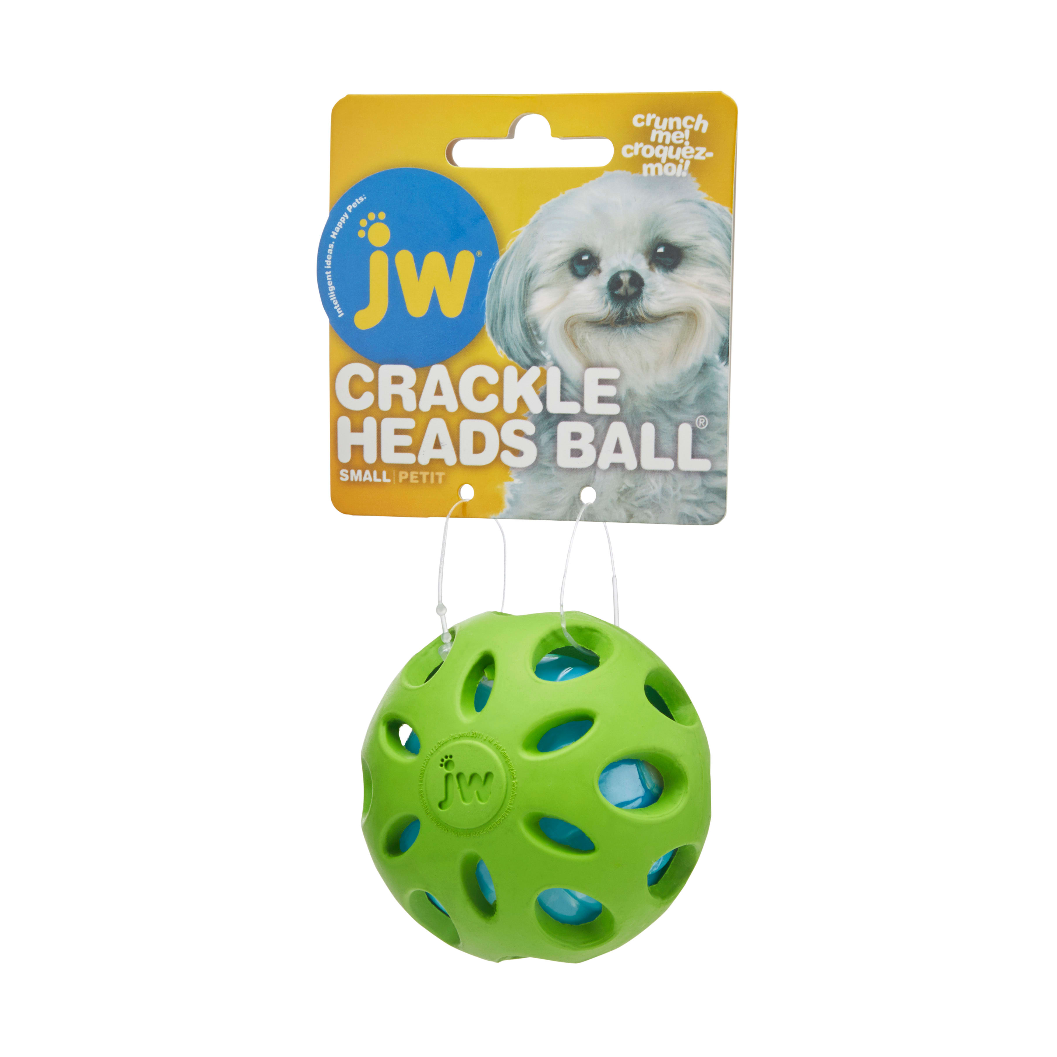 pelota para perros jw cracklke de caucho, pelota de malla para perros