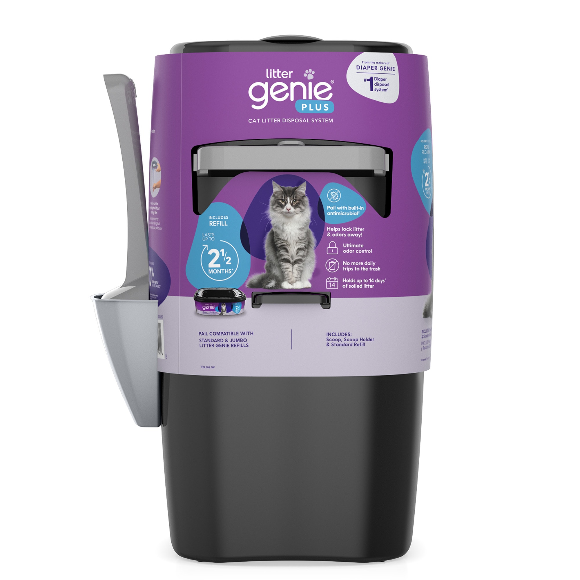 New Black Color Litter Genie Plus Cat Litter Disposal System 