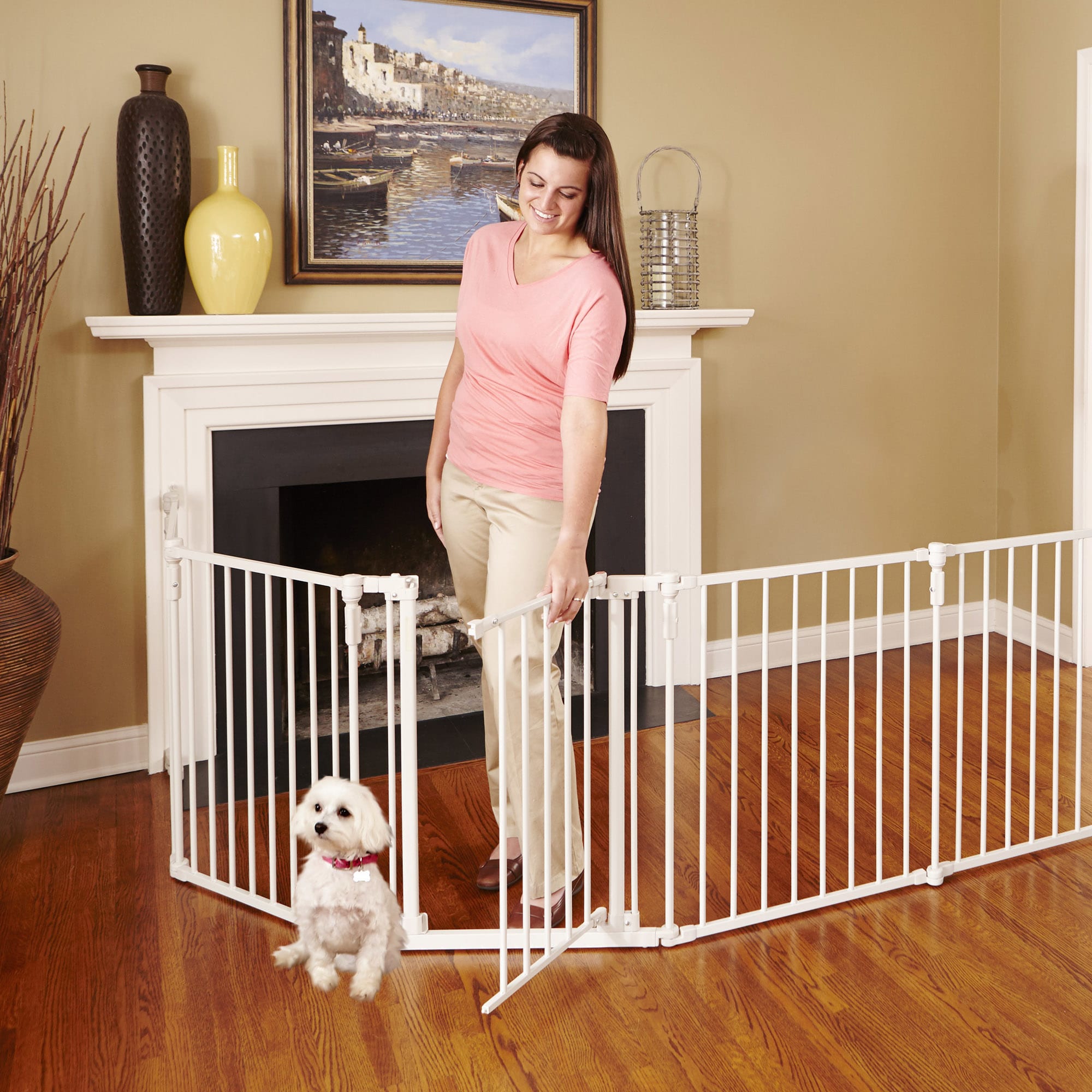 Toddleroo by North States 3-in-1 Superyard Baby Extra Wide Gate & Play Yard  Color Taupe  Material Metal