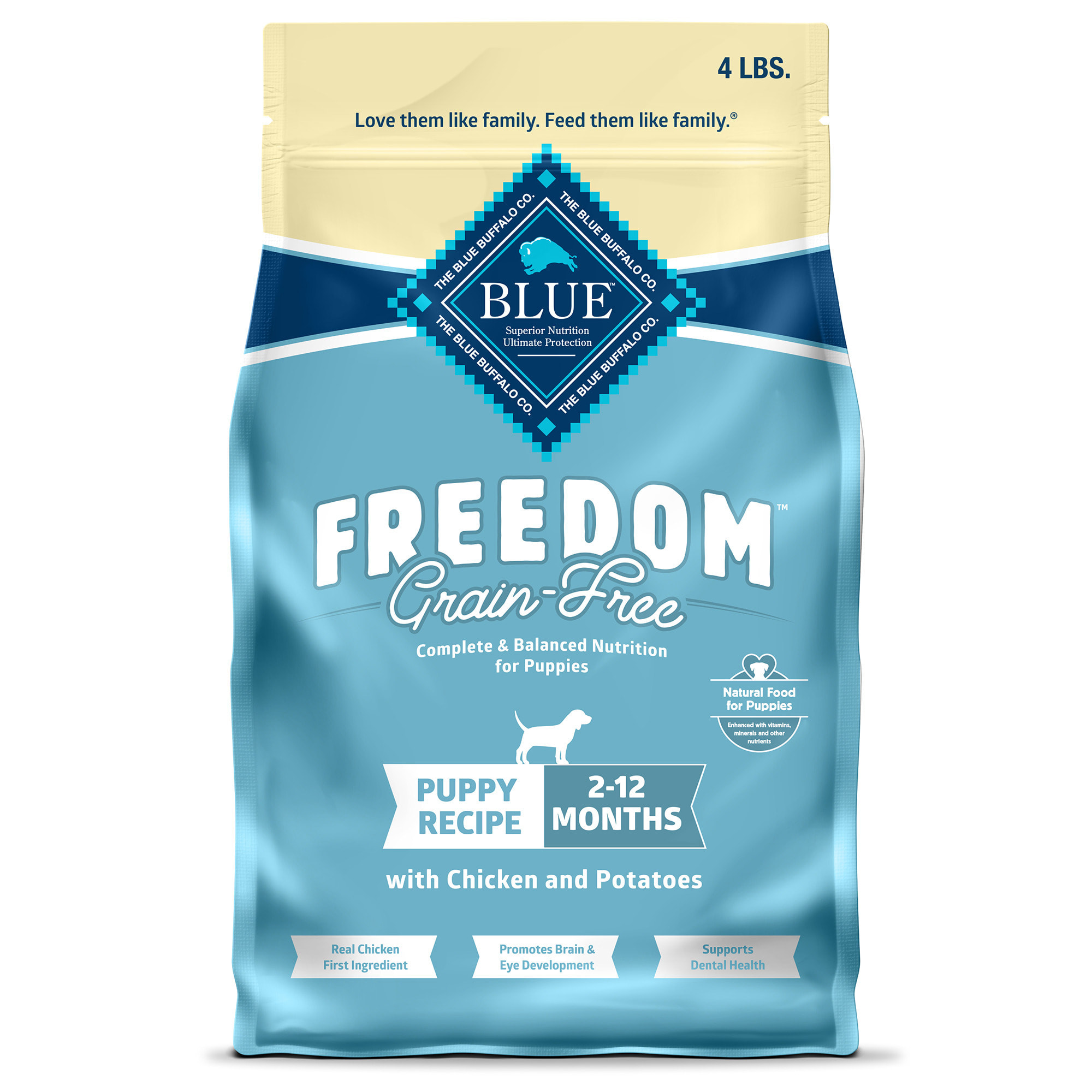 Blue Buffalo Freedom Grain Free Chicken Potatoes with DHA Puppy Dry Food 4 lbs