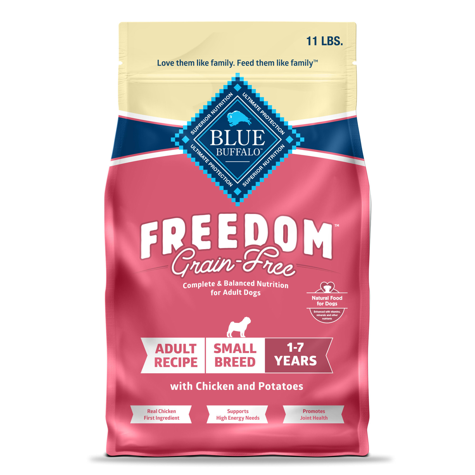 Blue Buffalo Blue Freedom Grain Free Small Breed Adult Chicken Recipe Dry Dog Food 11 lbs