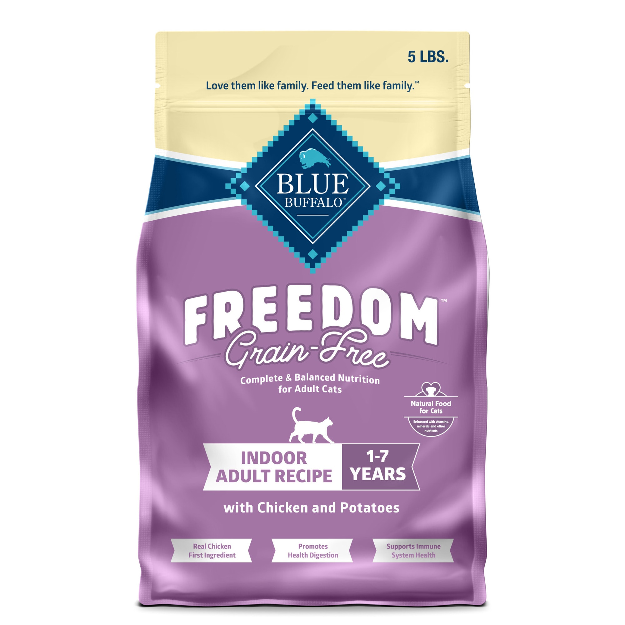 Blue Buffalo Blue Freedom Grain Free Adult Indoor Chicken Recipe Dry Cat Food 5 lbs