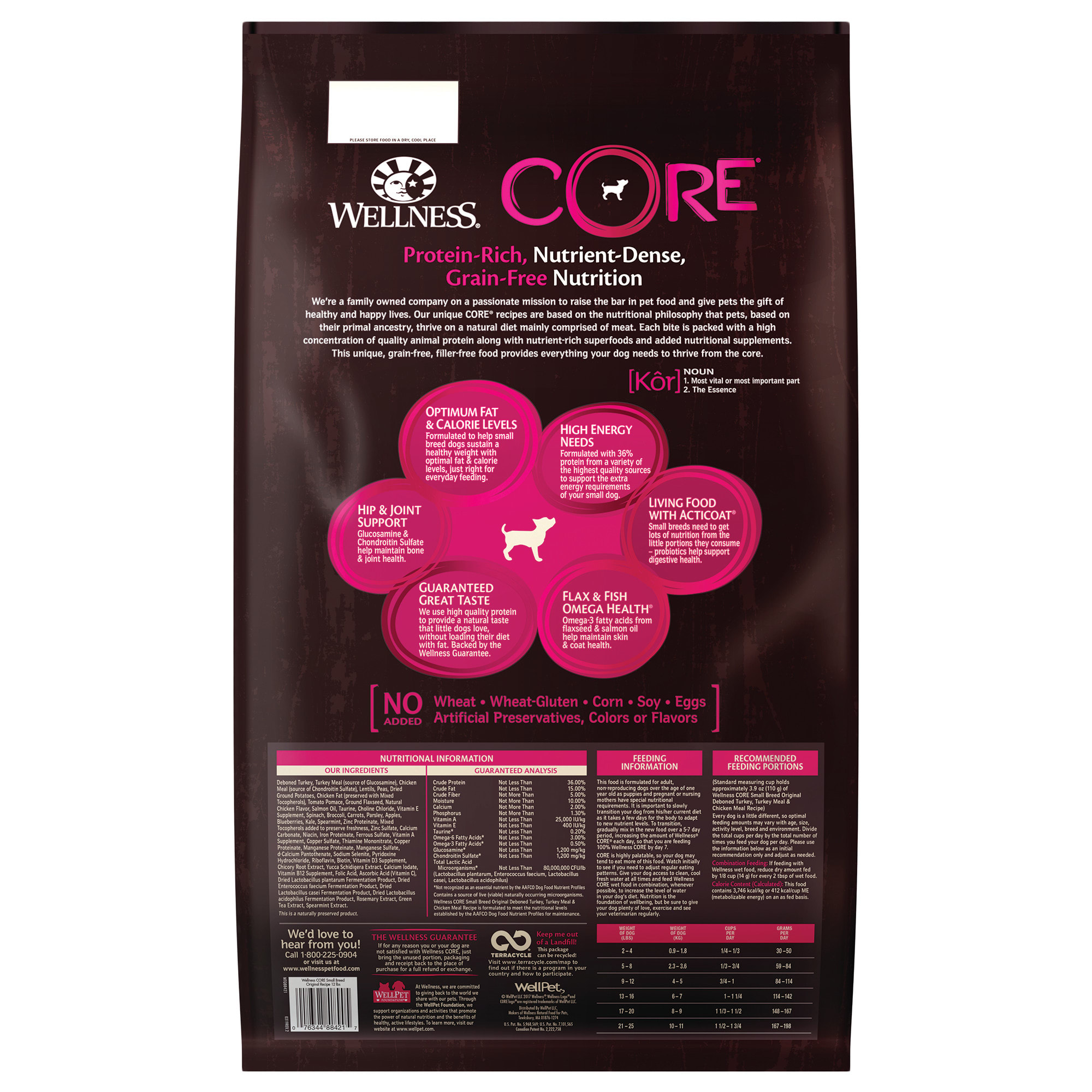 Wellness CORE Natural Grain Free Small Breed Dry Dog Food 12 lbs