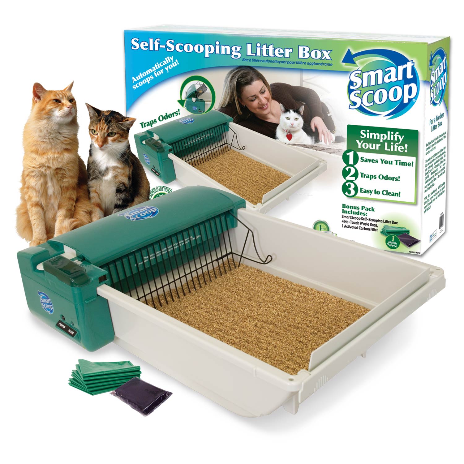 Self-Scooping Cat Litter Box 