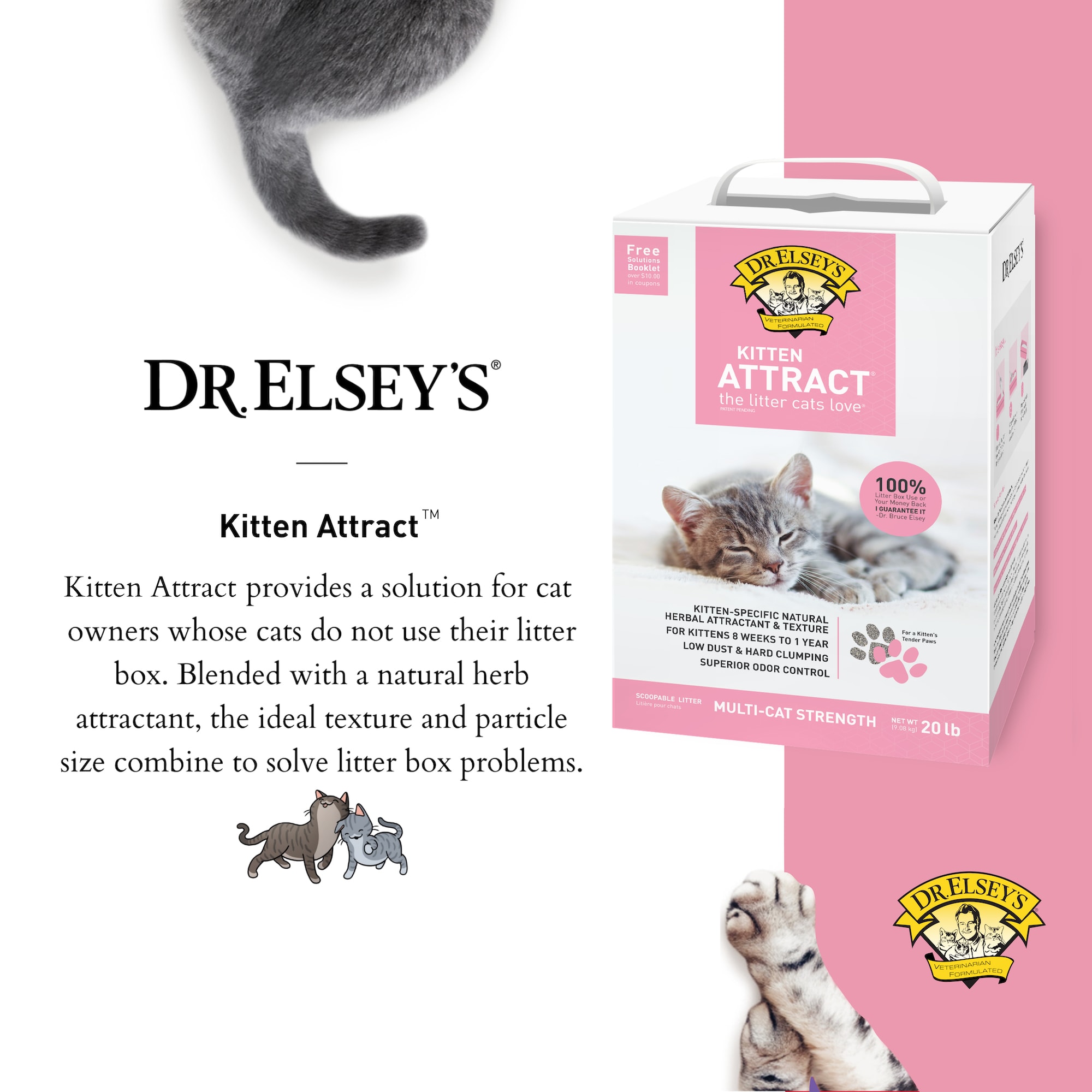 Dr. Elsey s Kitten Attract Clumping Clay Cat Litter 20 lbs