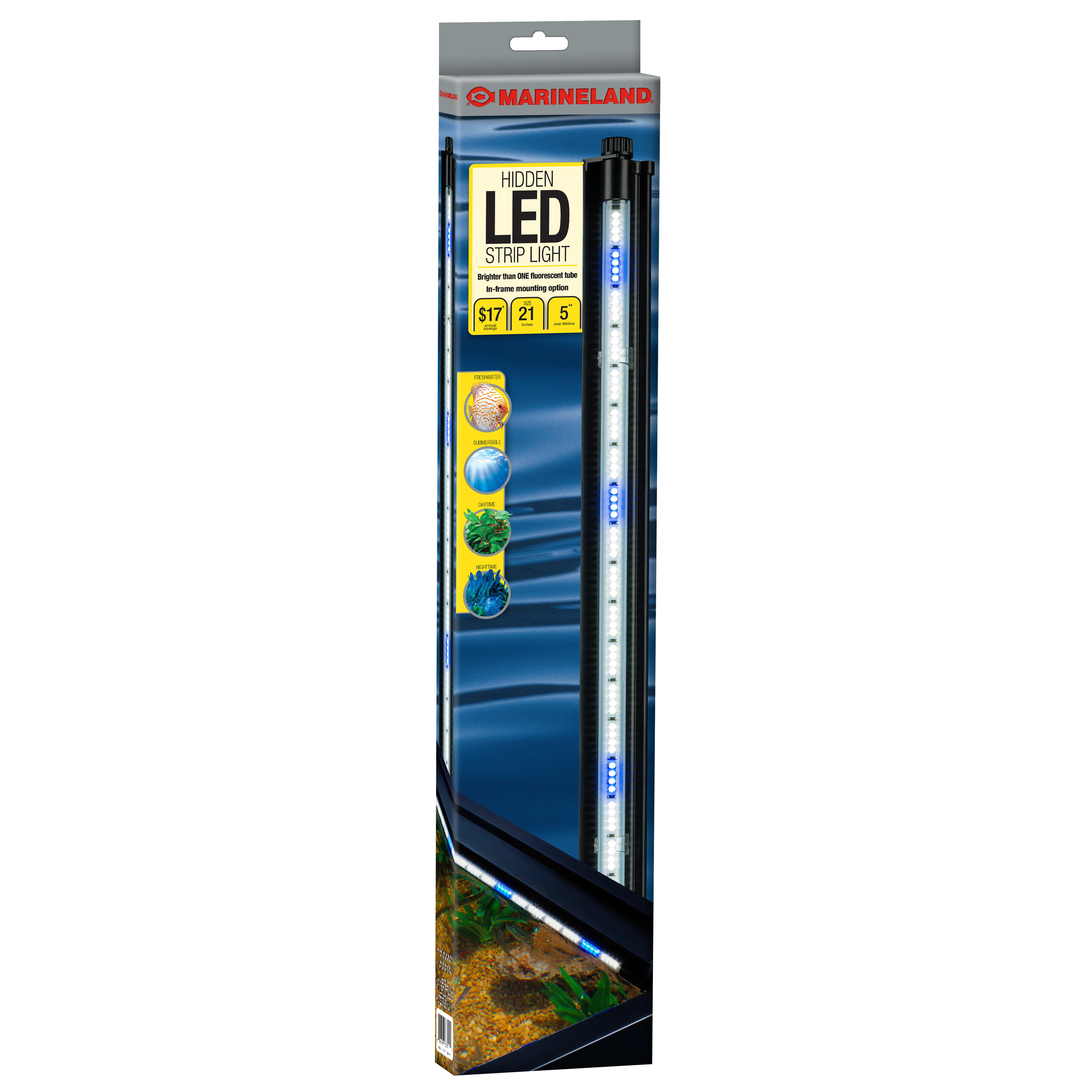 kan niet zien gebrek Nieuwheid Marineland Hidden LED Strip Light For Aquariums, 21" | Petco