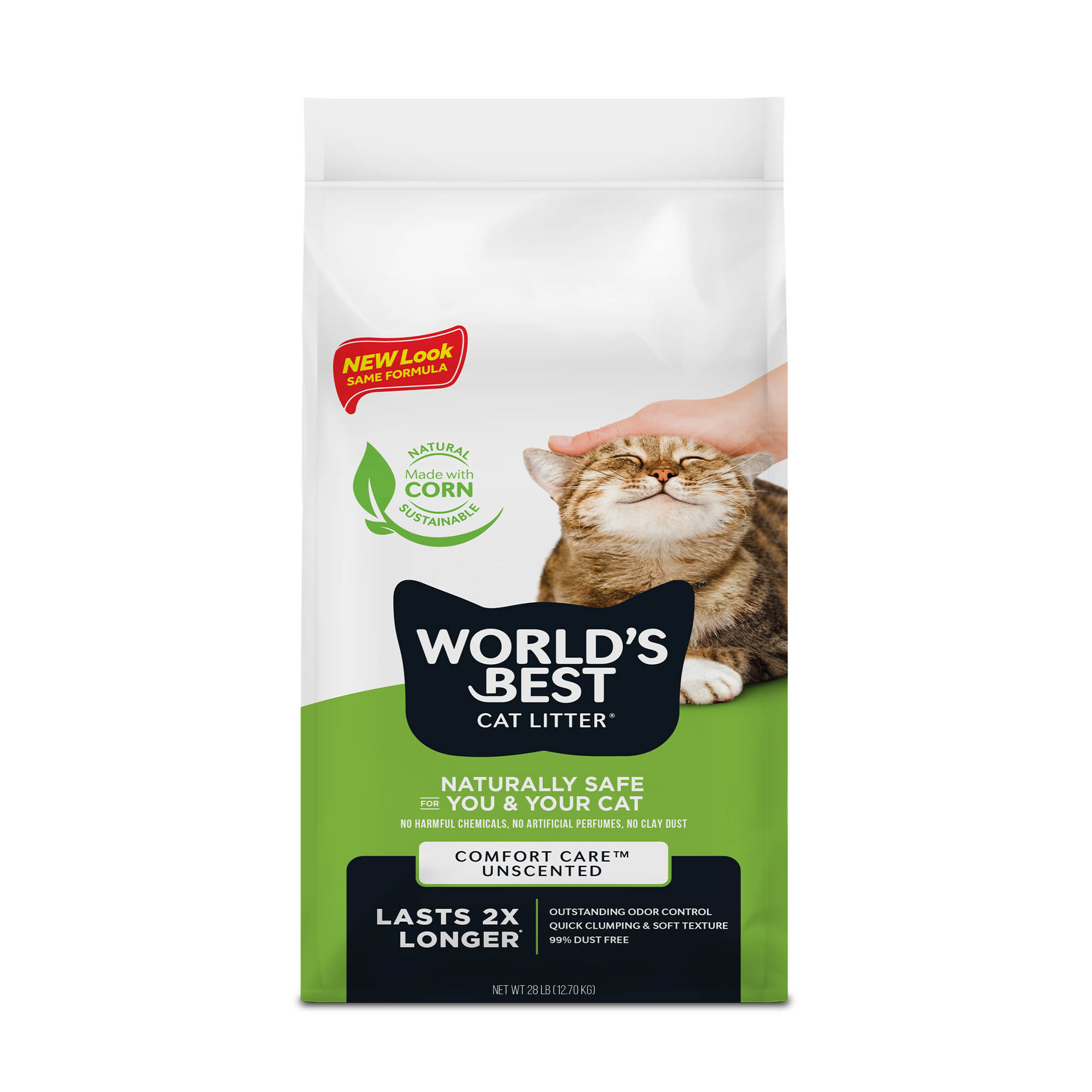 World s Best Flushable Corn Cat Litter 28 lbs Clumping Unscented