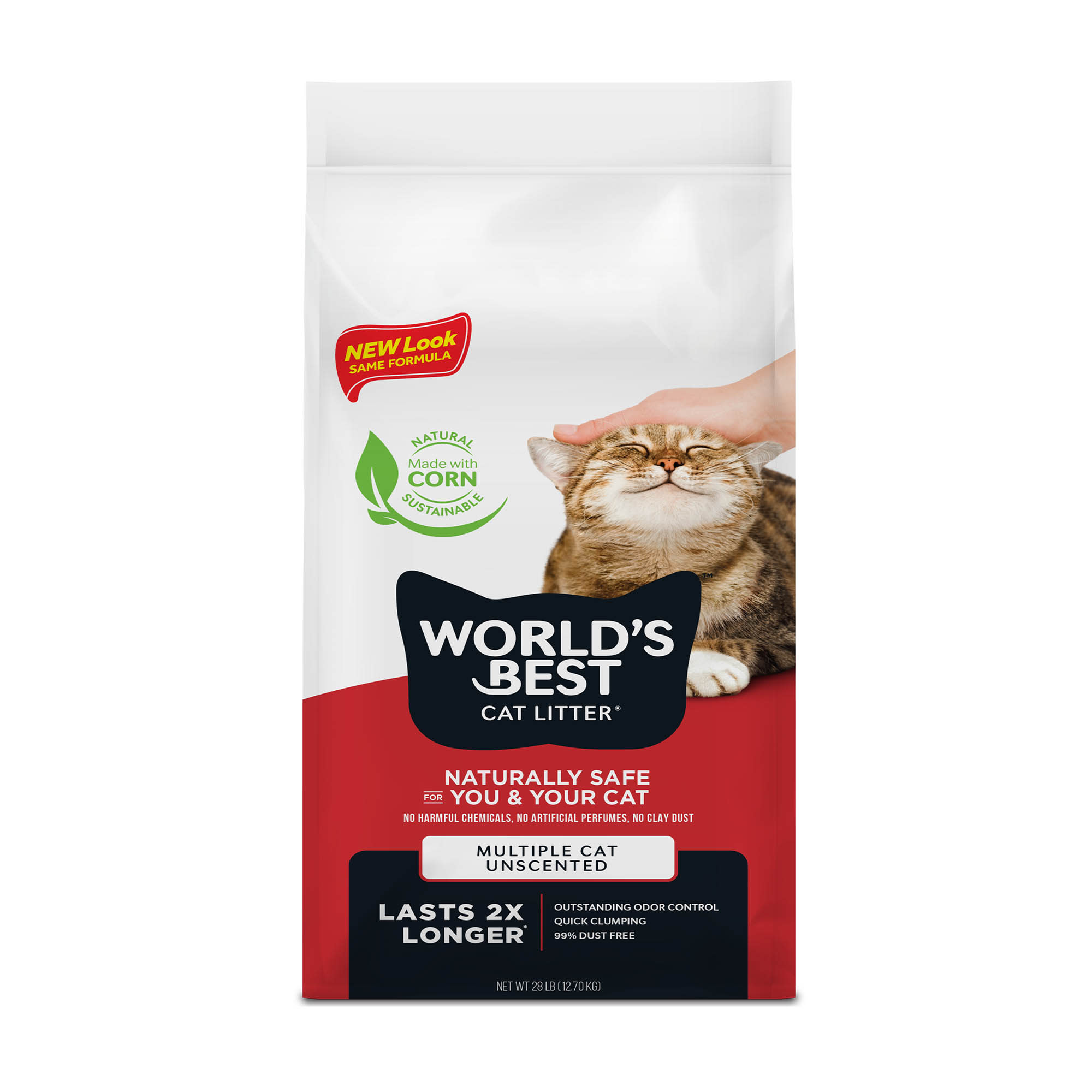 World's Best Multiple Cat Clumping Formula Cat Litter - 28 lb bag