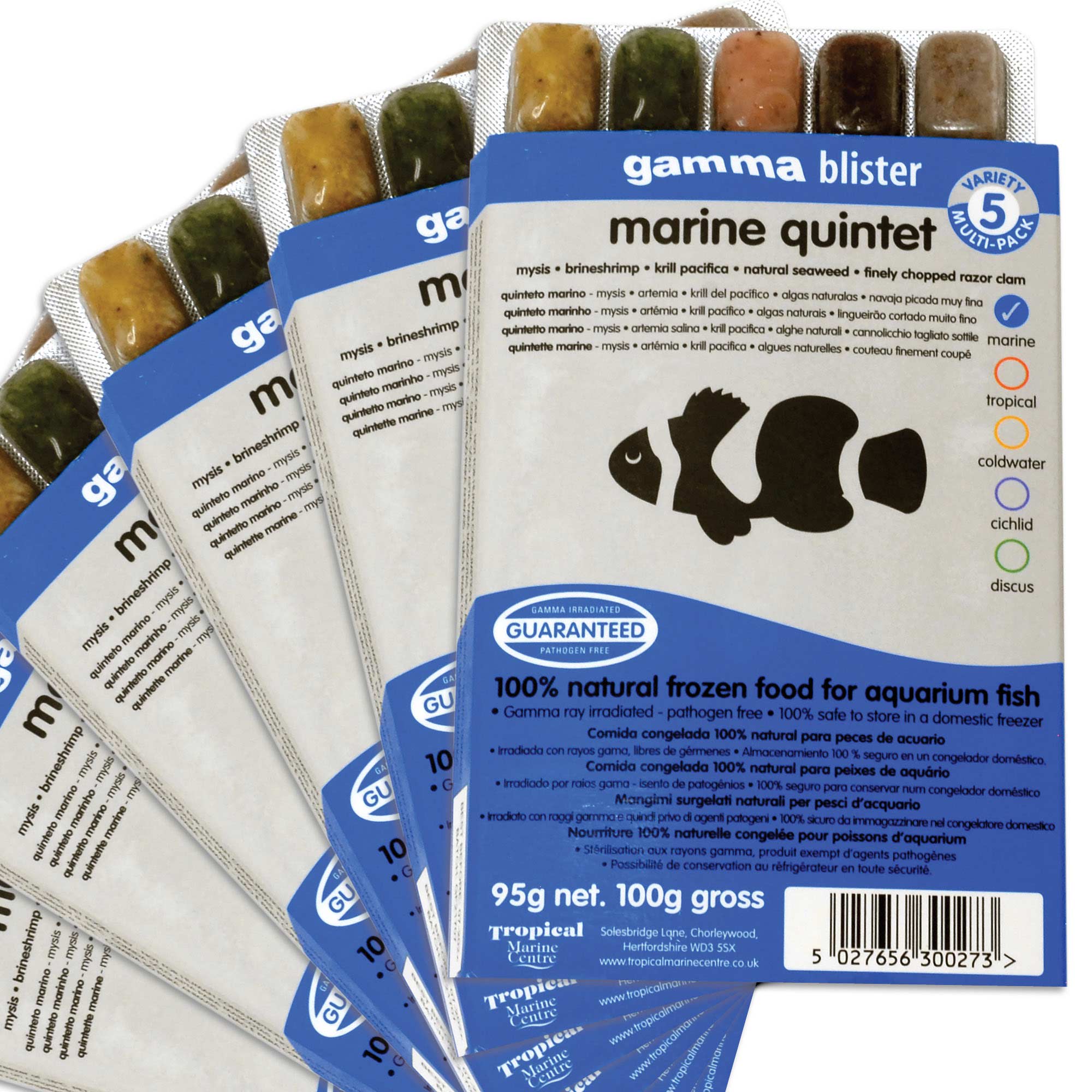 Tropical Marine Centre Gamma Frozen Food Marine Quintet Blister