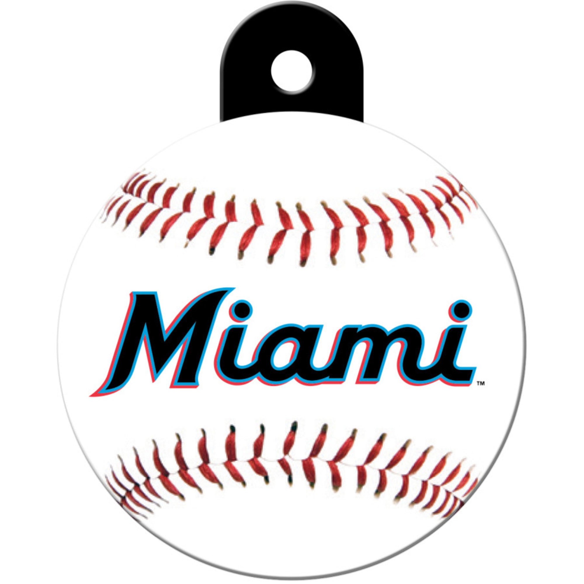 Quick-Tag Miami Marlins MLB Personalized Engraved Pet ID Tag, 1 1/4