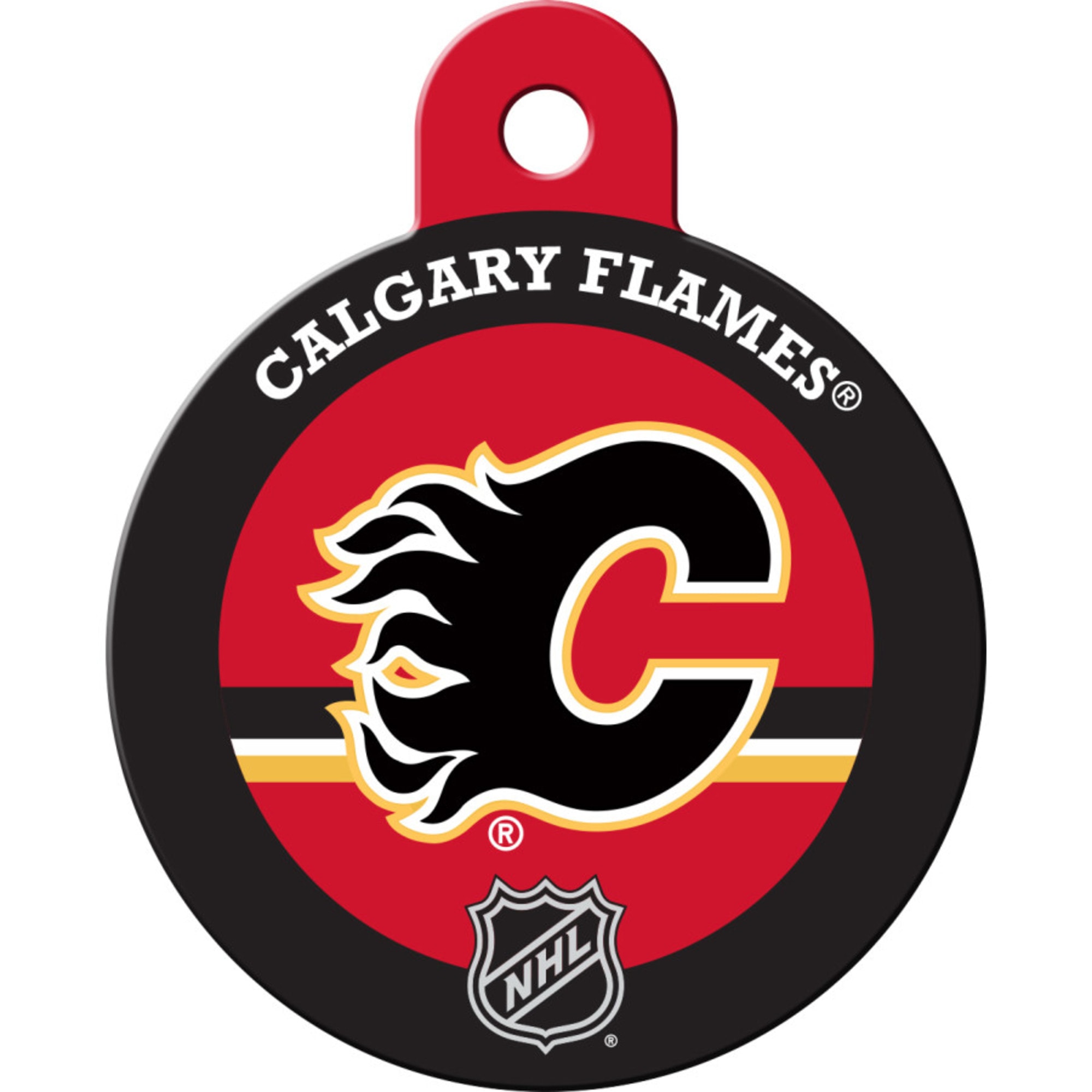 Quick-Tag NHL Personalized Engraved Pet ID Tag, Calgary Flames, Large ...