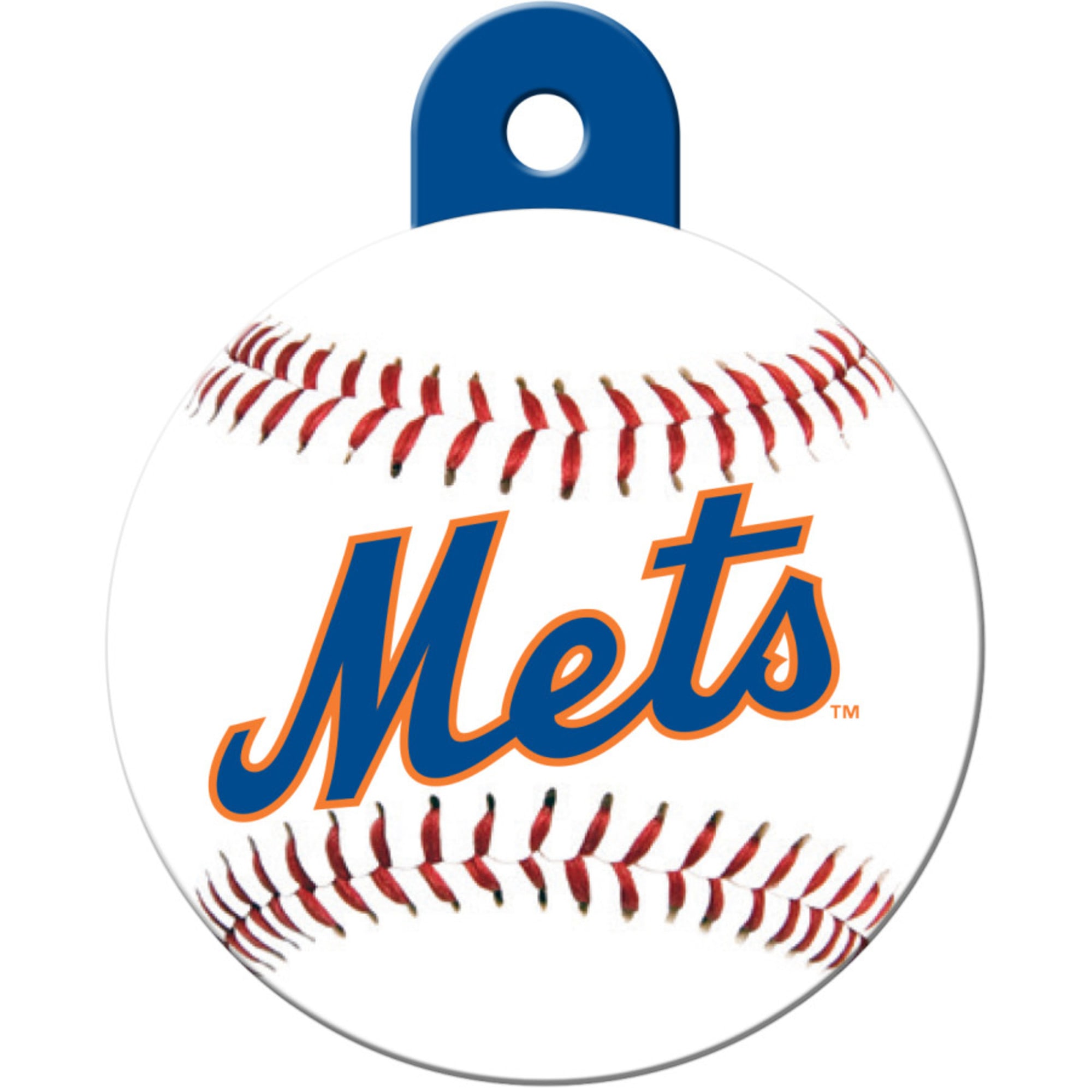 Quick-Tag New York Mets MLB Personalized Engraved Pet ID Tag, 1 1/4 W X 1  1/2 H