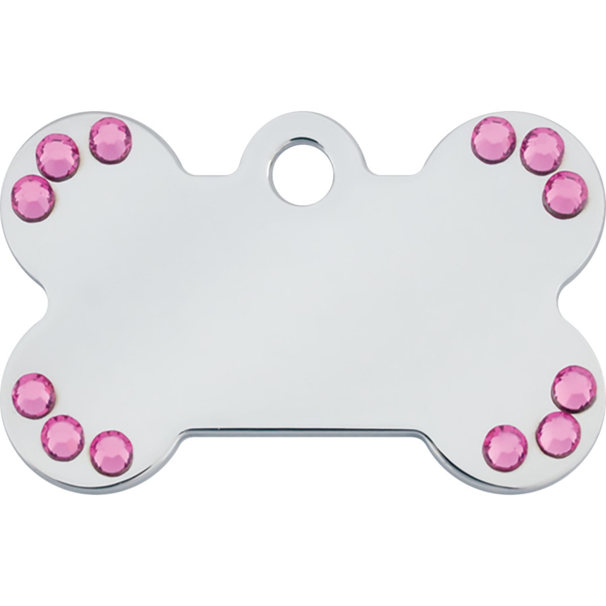 TagWorks Elegance Collection Chrome Bone Personalized Pet ID Tag in Pink, Size: Large | PetSmart