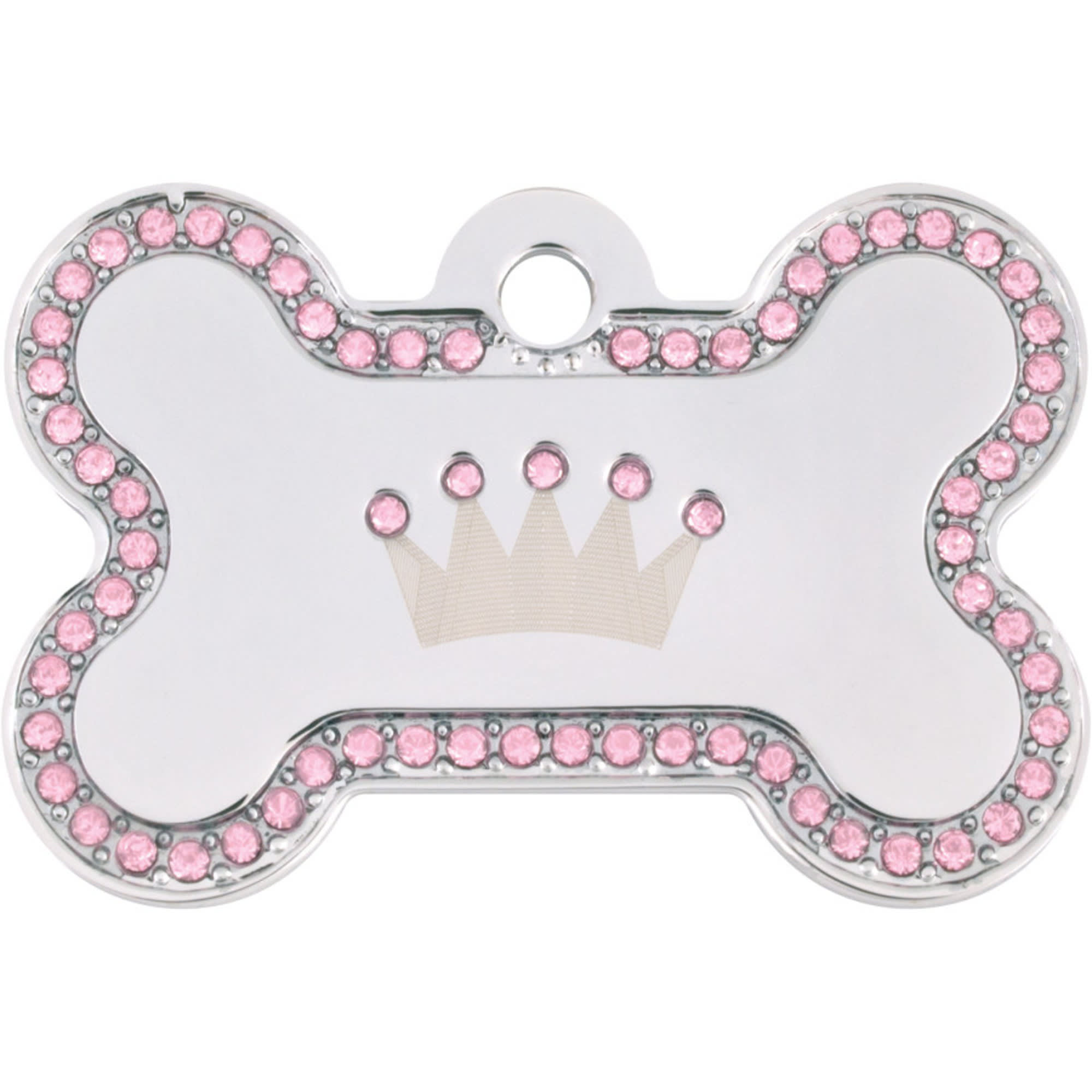 Small Heart Shape Pet ID Tag with Crown by Quick-Tag