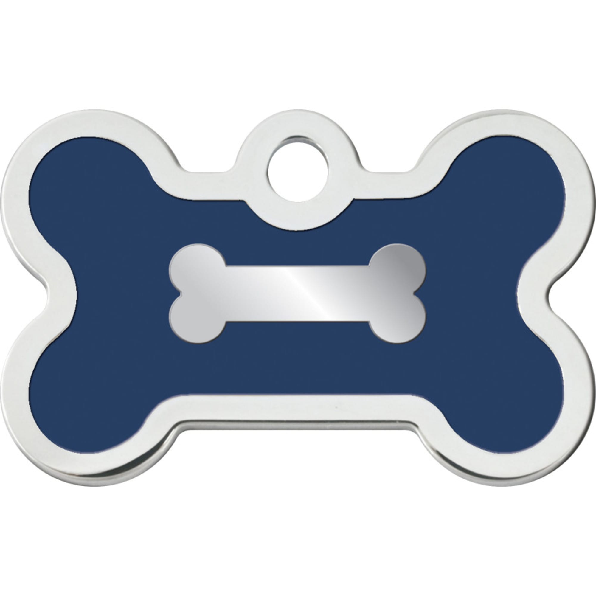 quick-tag-small-blue-epoxy-chrome-bone-personalized-engraved-pet-id-tag