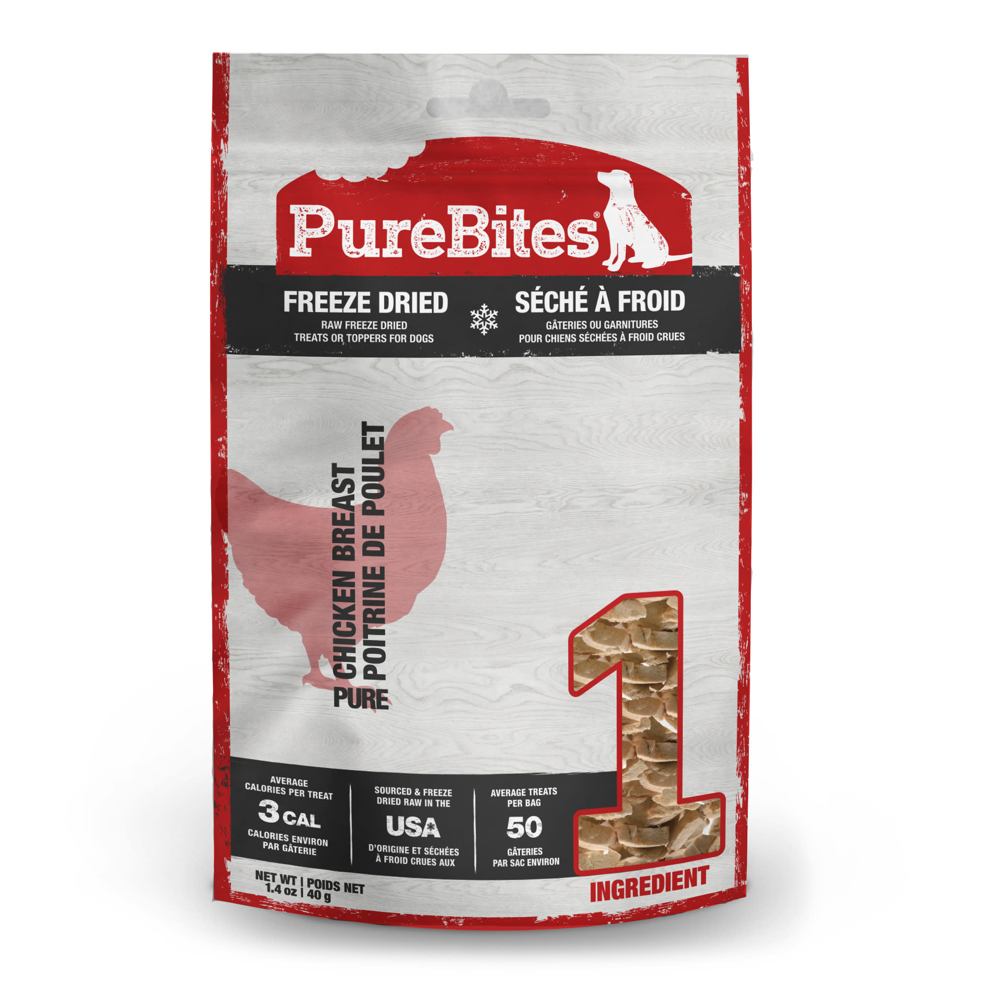 PureBites Chicken Breast Freeze Dried Dog Treats 3 oz