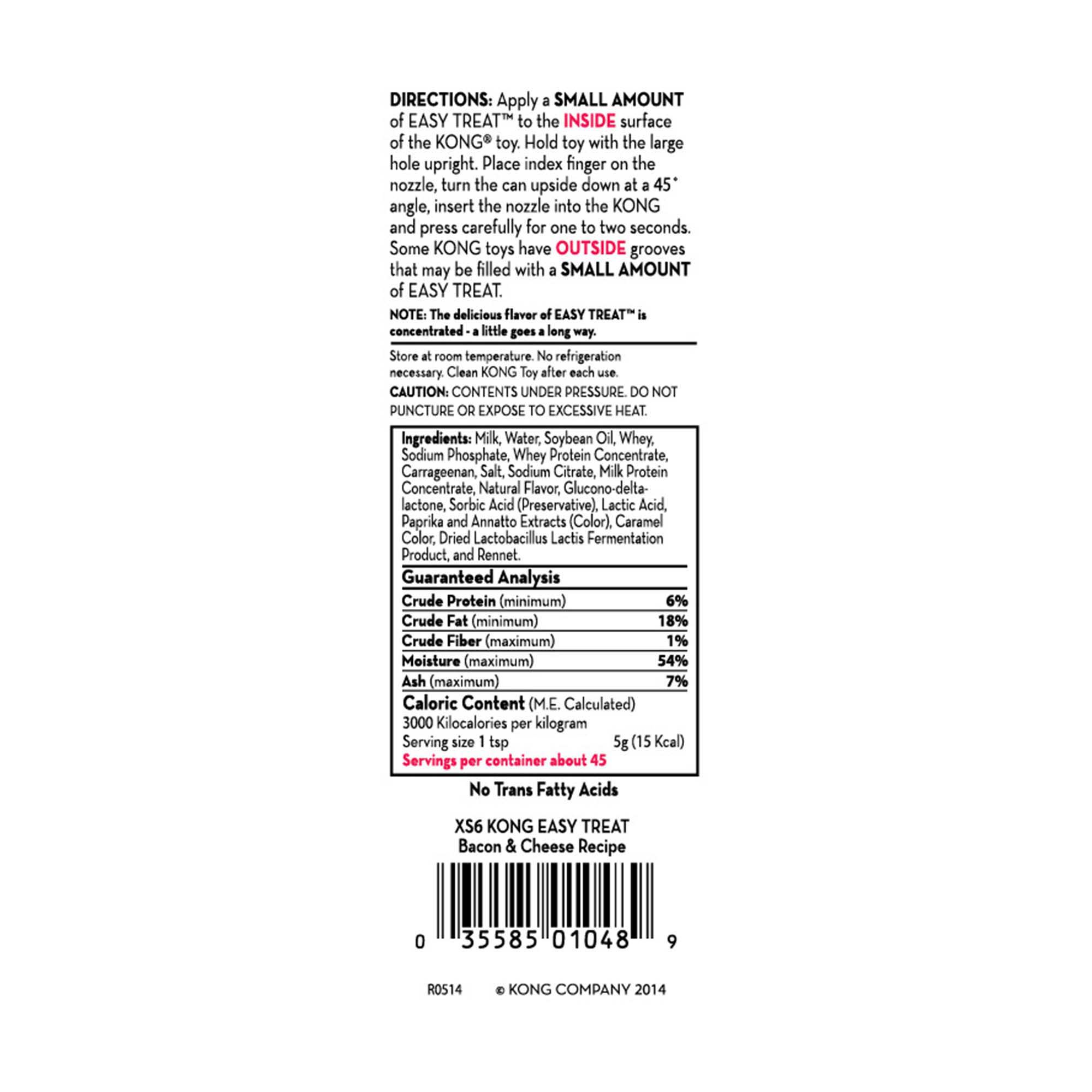 Kong Easy Treat Filler - Training Treats for Dogs, 8 Oz (Pack of 2) with  Recipe Card (Bacon & Cheese Paste Recipe) by Raptor Bros