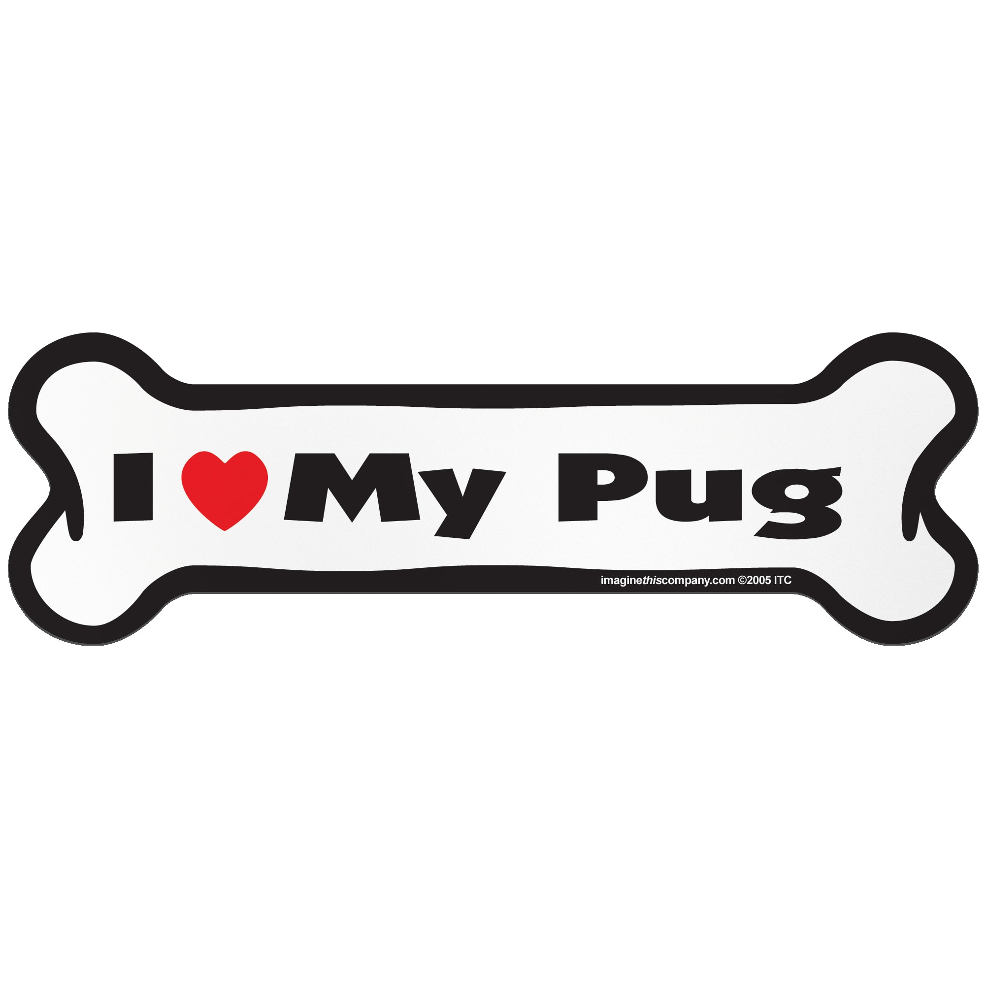 Pug Mini Heart - Pugs - Sticker