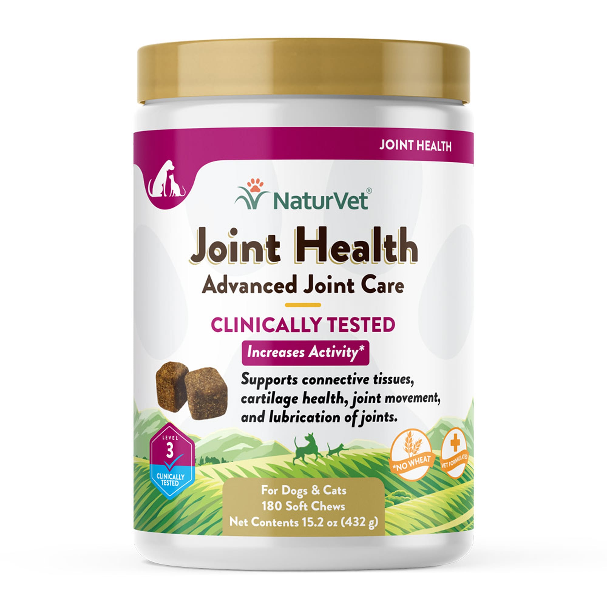 NaturVet Joint Health Level 3 Dog Soft Chew, 15.2 oz., Count of