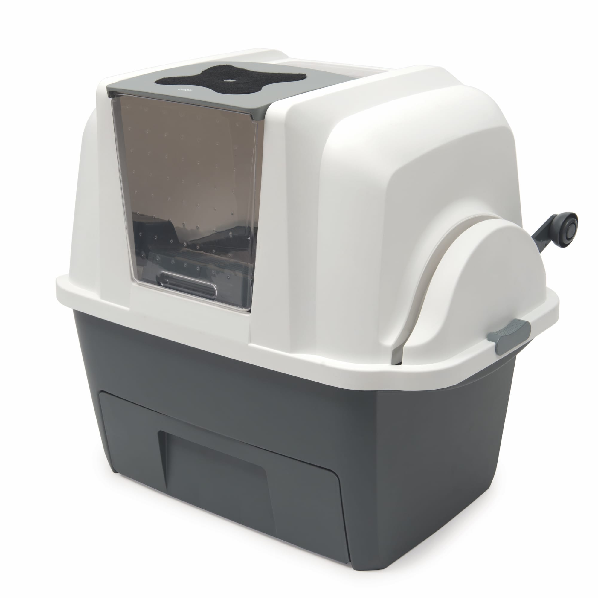 Smart Choice Easy-to-Clean Self-Cleaning Litter Box in Tan - Hooded Design  - Cleans in 20 Seconds - Includes 1 Litter Spinner - Brown Color in the Litter  Box Concealment department at