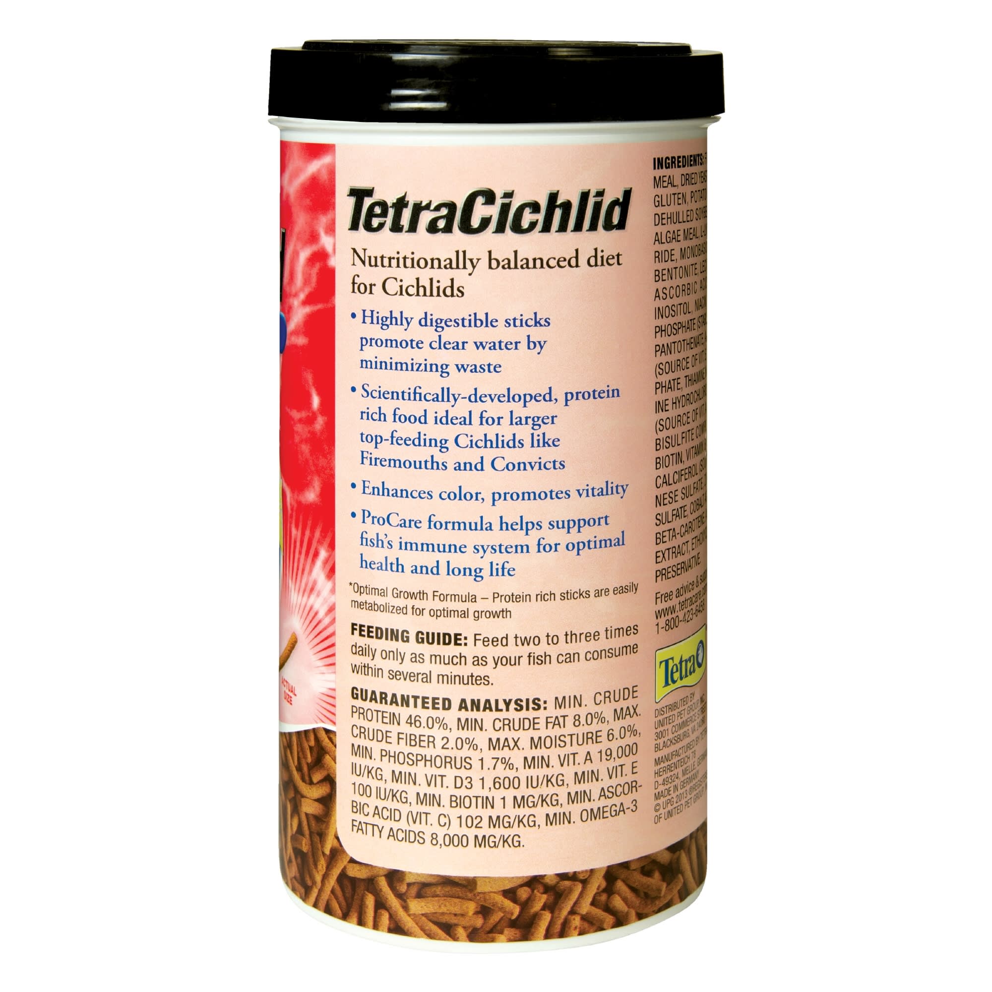 Tetra Cichlid Floating Cichlid Sticks Fish Food Optimal Growth Formula  11.3oz 