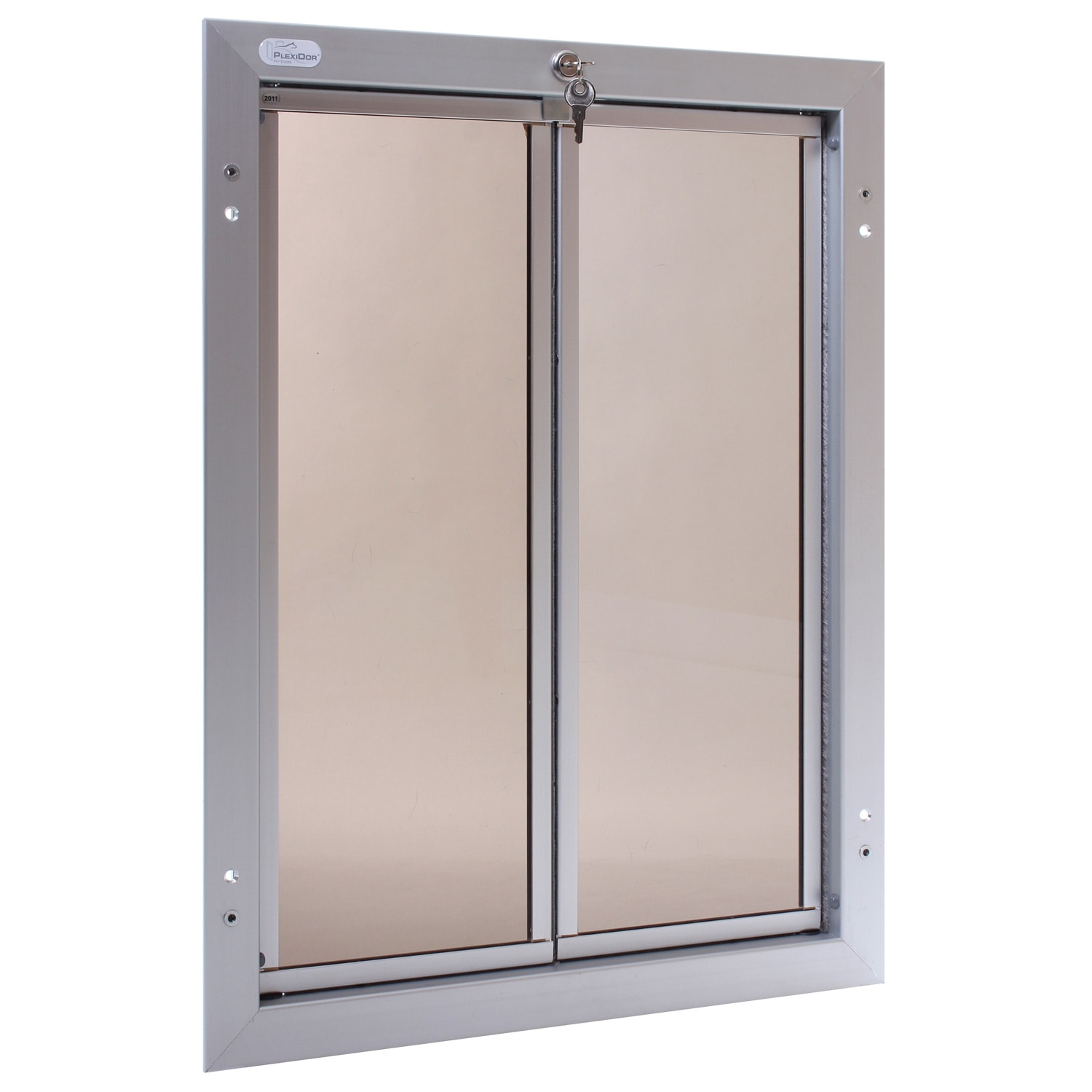 PlexiDor Door Mount Pet Door in Silver X Large