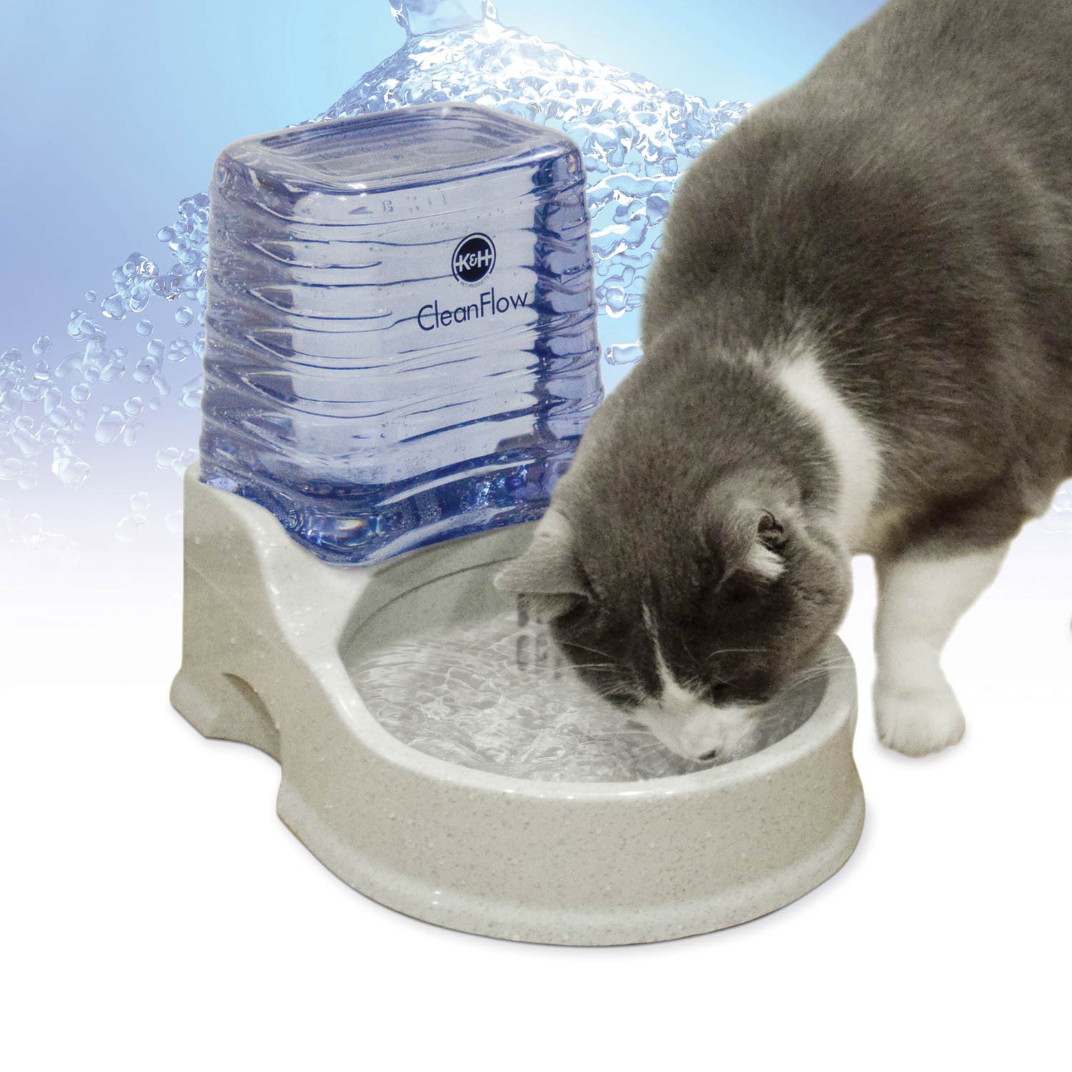 K\u0026H Cat Clean Flow Filter Water Bowl 