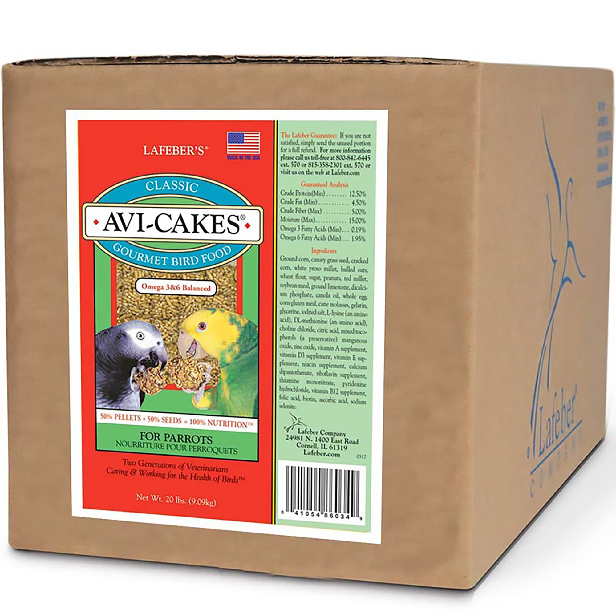 Lafebers Classic Avi-Cakes for Parrots, 20 LBS