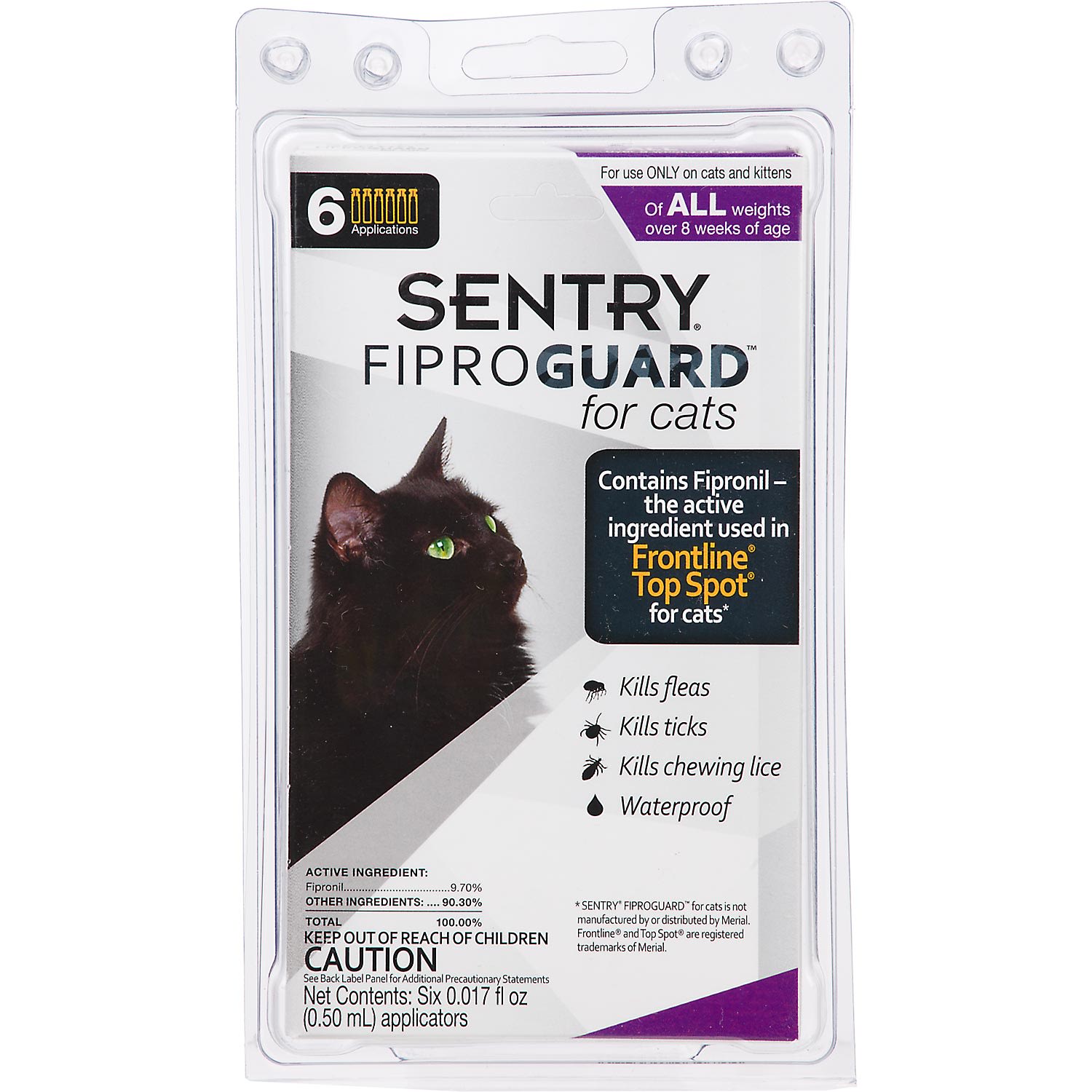Sentry FIPROGUARD Cat & Kitten Topical Flea & Tick Treatment, Pack of 6