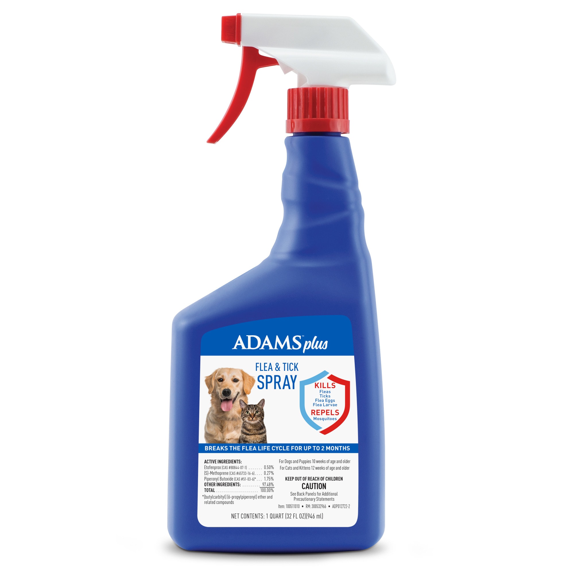 Adams Plus Flea and Tick Spray for Cats and Dogs, 32 oz. Petco