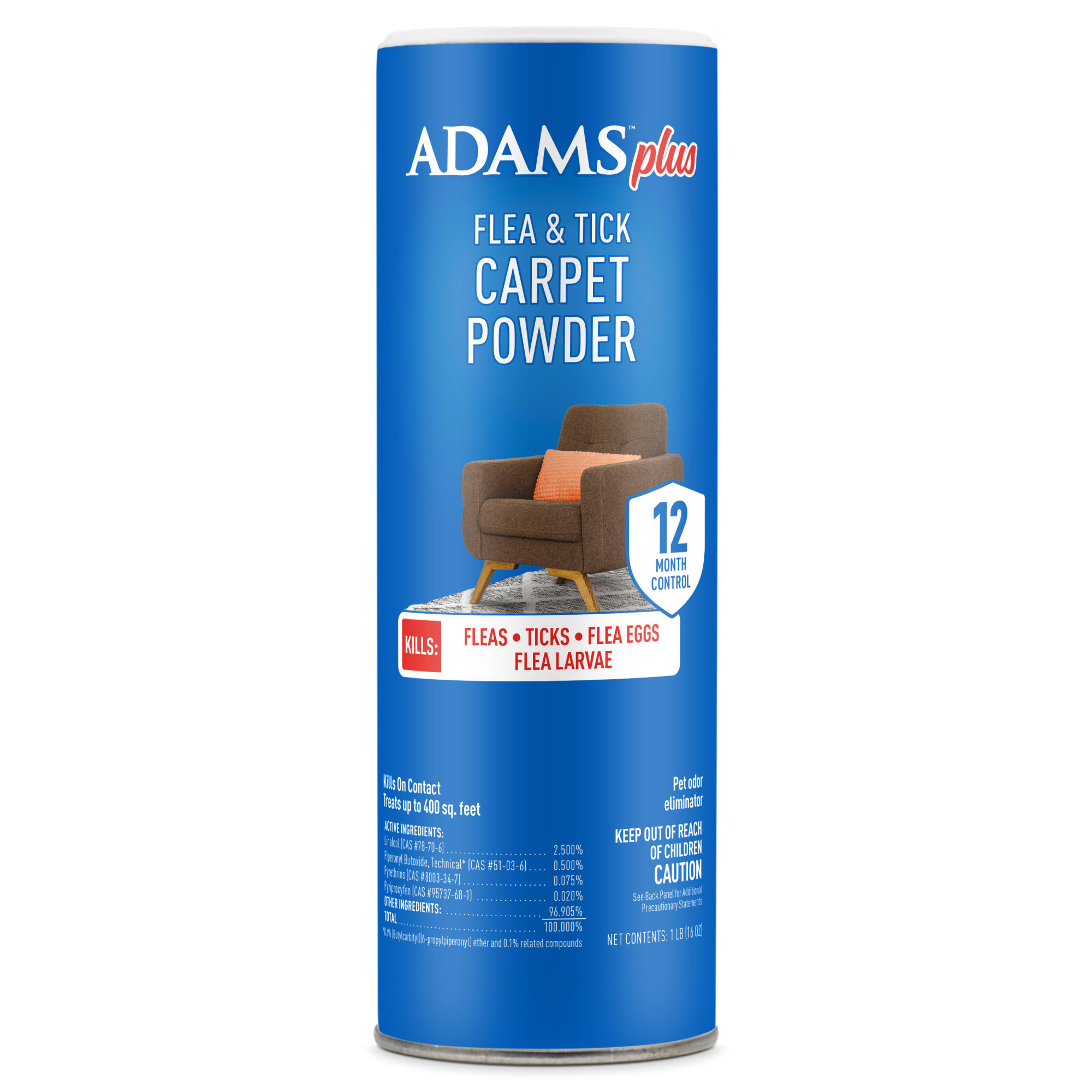 Adams Flea Tick Carpet Powder 16 oz Indoor Control