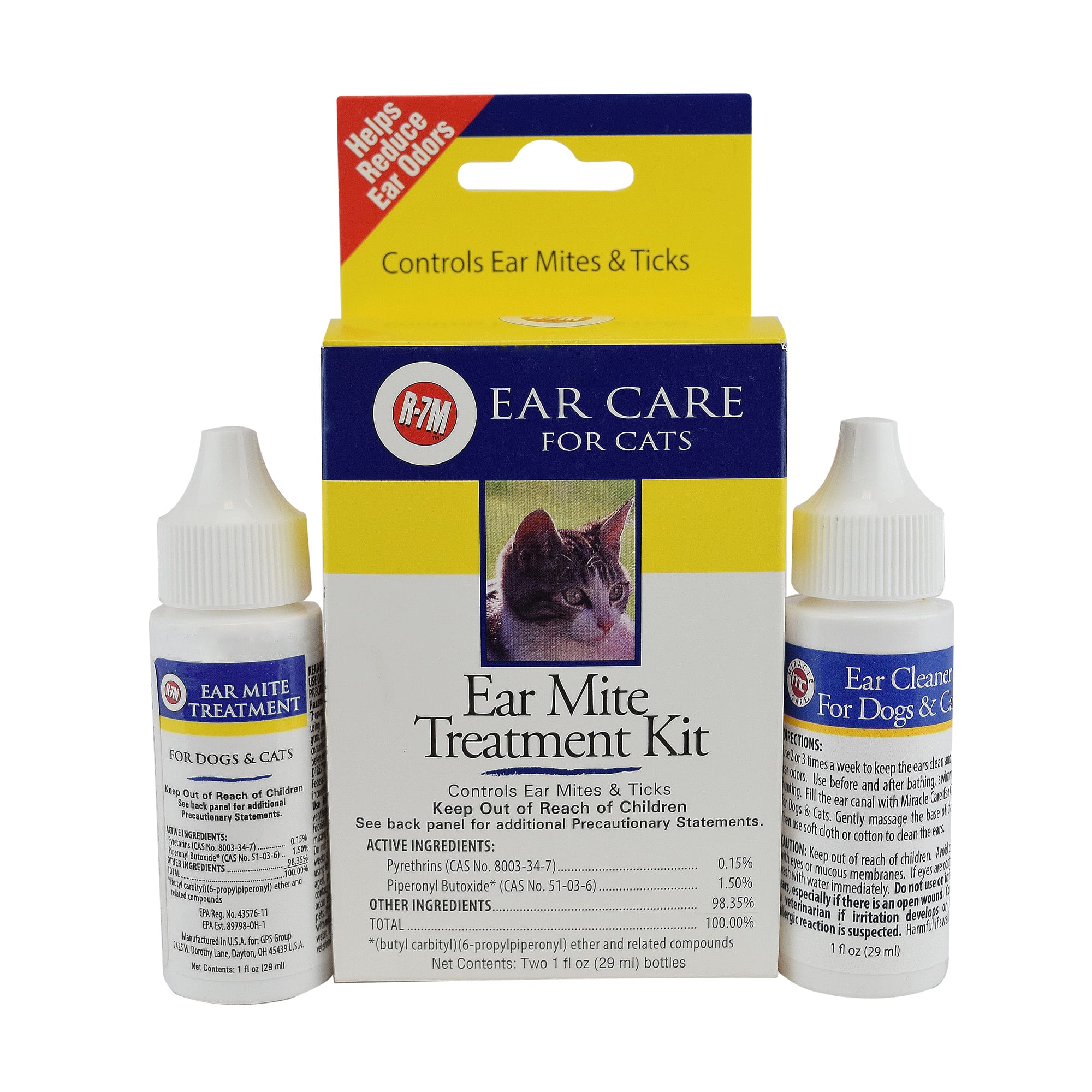 Miracle Care R7M Ear Mite Cat Treatment Kit, 1 fl. oz. Petco
