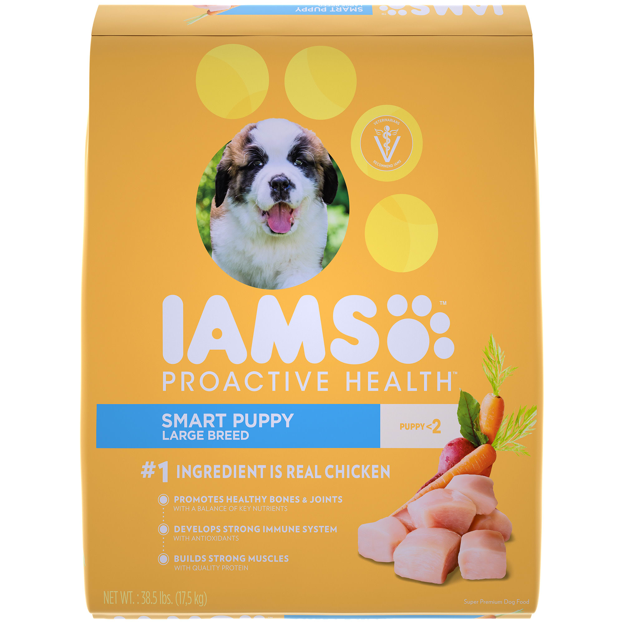 UPC 019014700783 product image for Iams ProActive Health Smart Puppy with Real Chicken Large Breed Dry Food, 38.5 l | upcitemdb.com