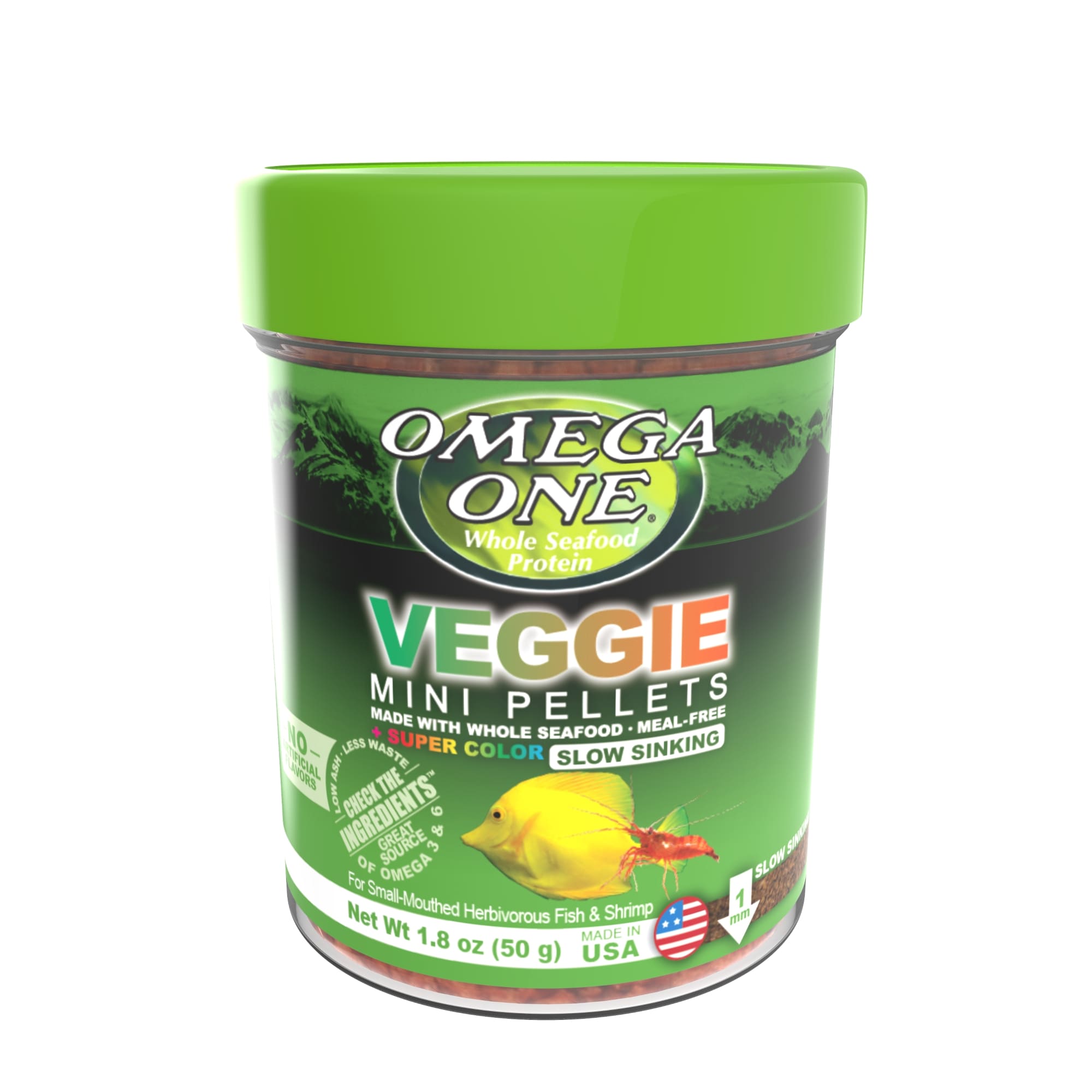 Omega One Veggie Slow Sinking Mini Pellets 1.8 oz