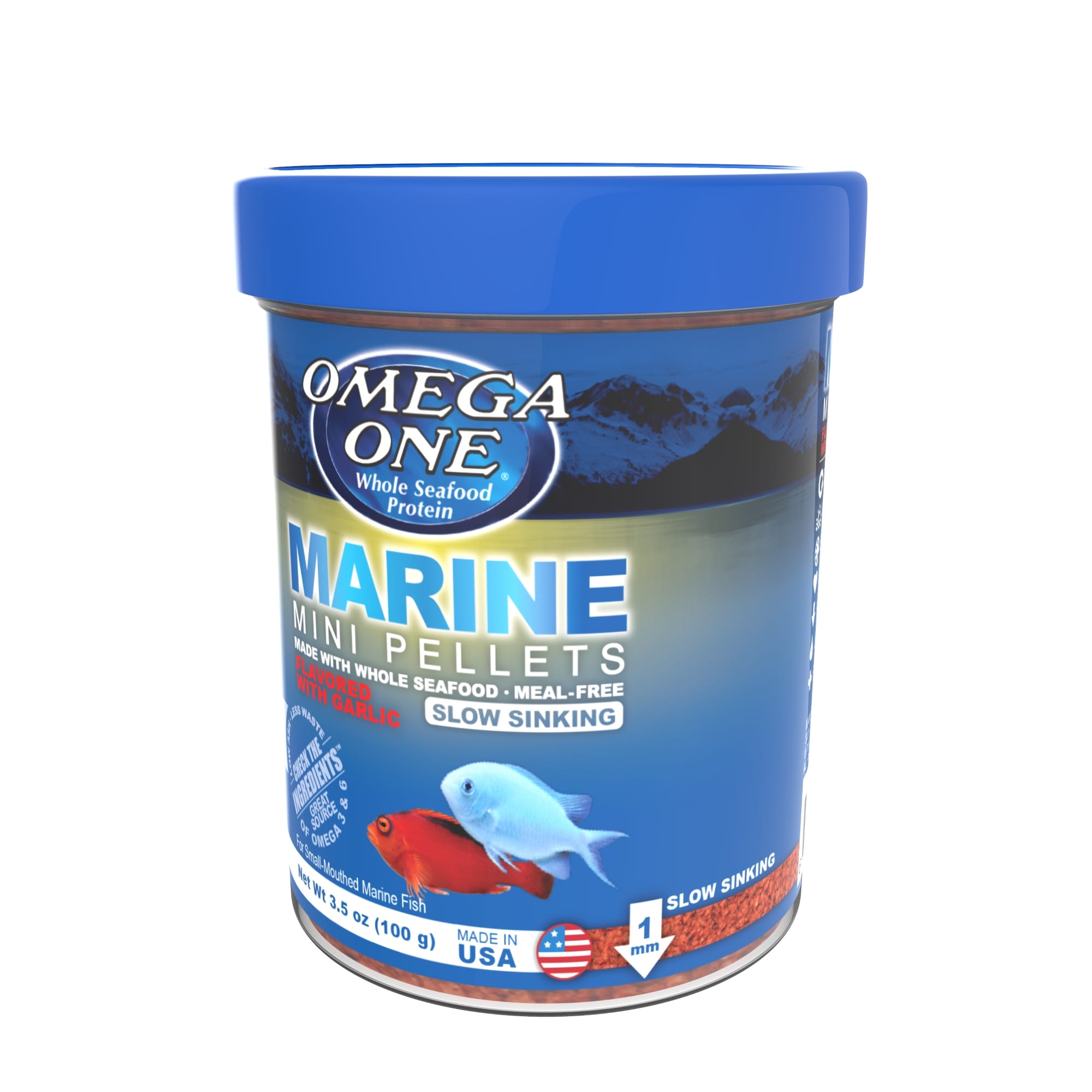 Omega One Garlic Marine Slow Sinking Mini Pellets 1.8 oz