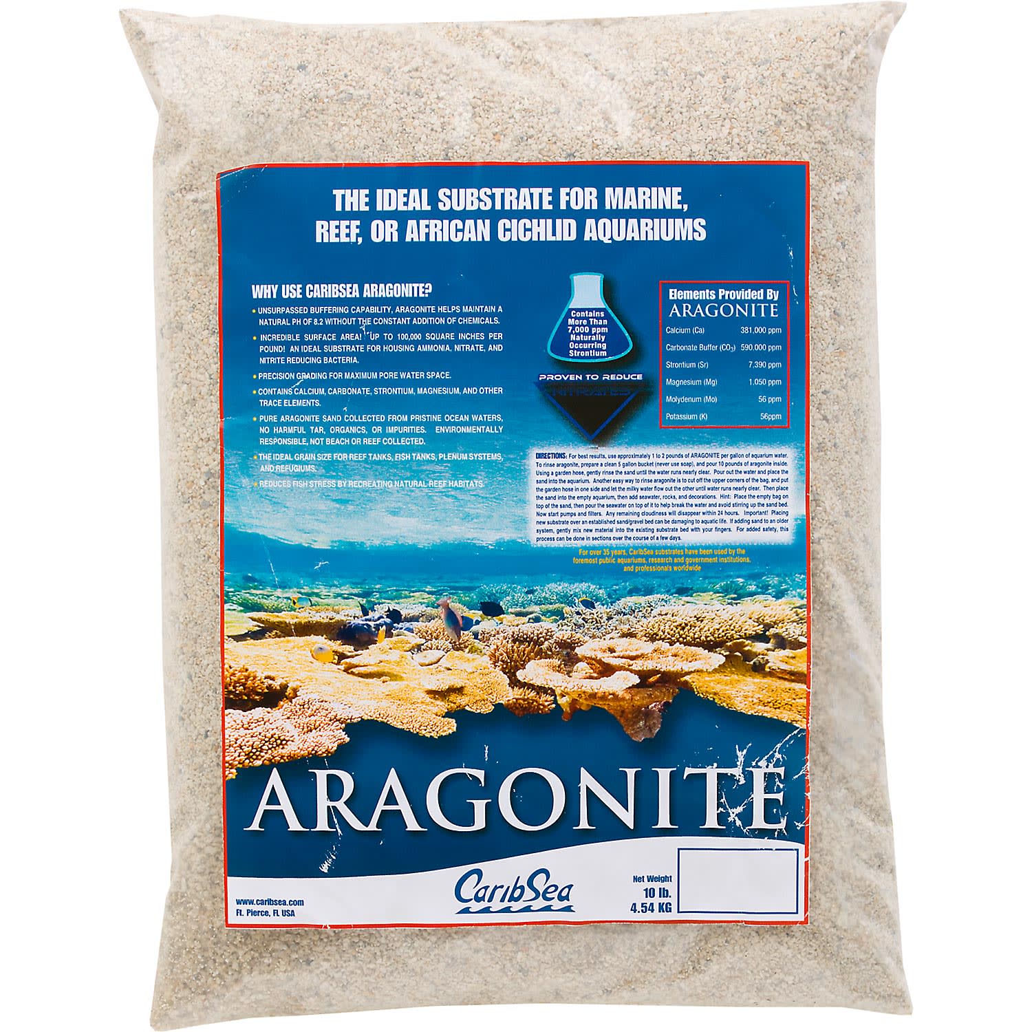 CaribSea Aragonite Aquarium Sand, 10 