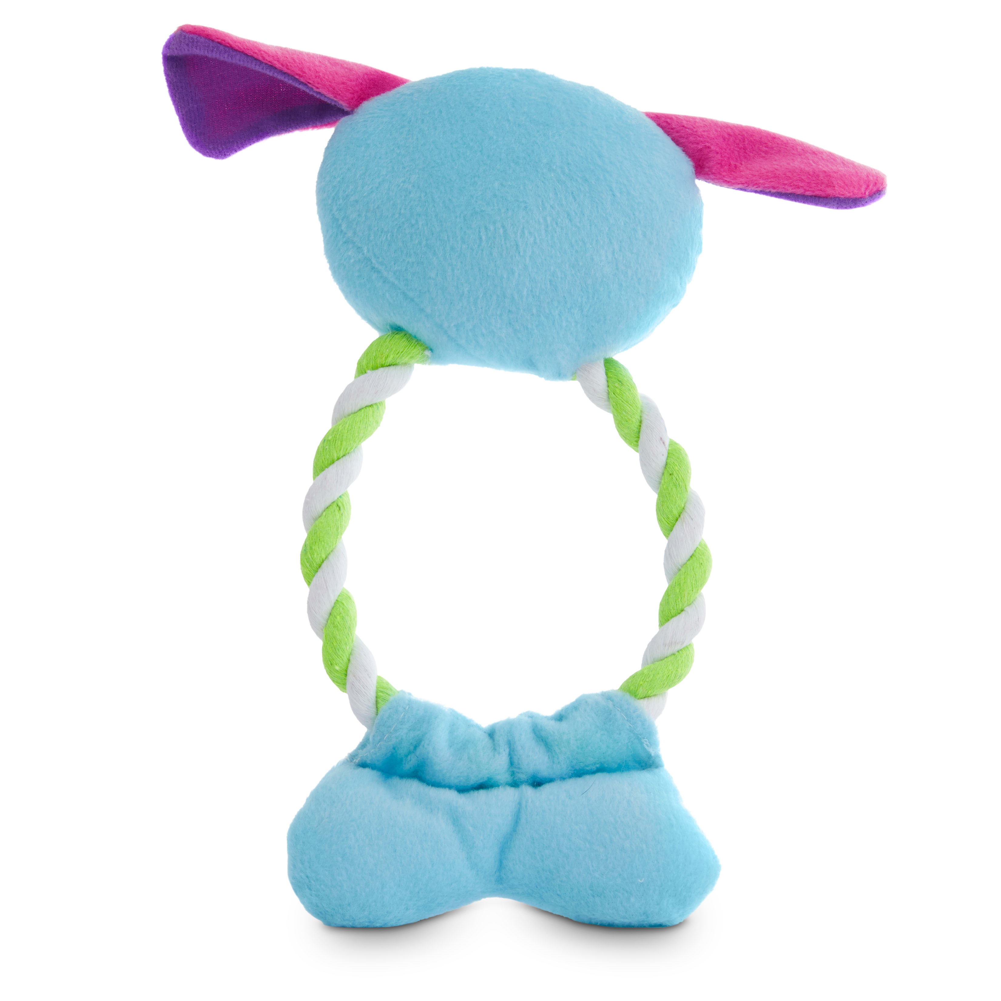 Petco Party Animal Plush Dog Toy with Rope Handle in Various Styles, Small