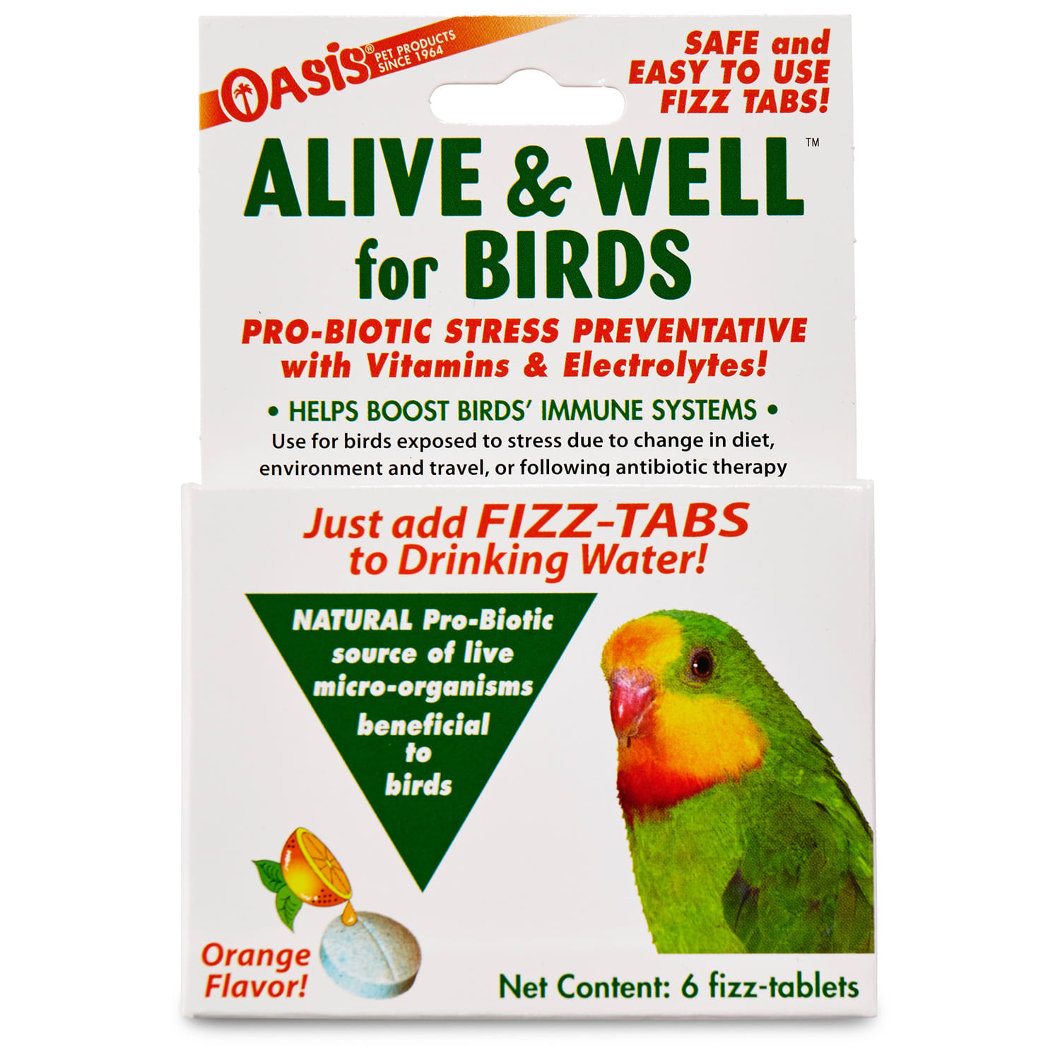 Oasis Alive & Well Probiotic Bird Water Tablets, Pack of 6 tablets