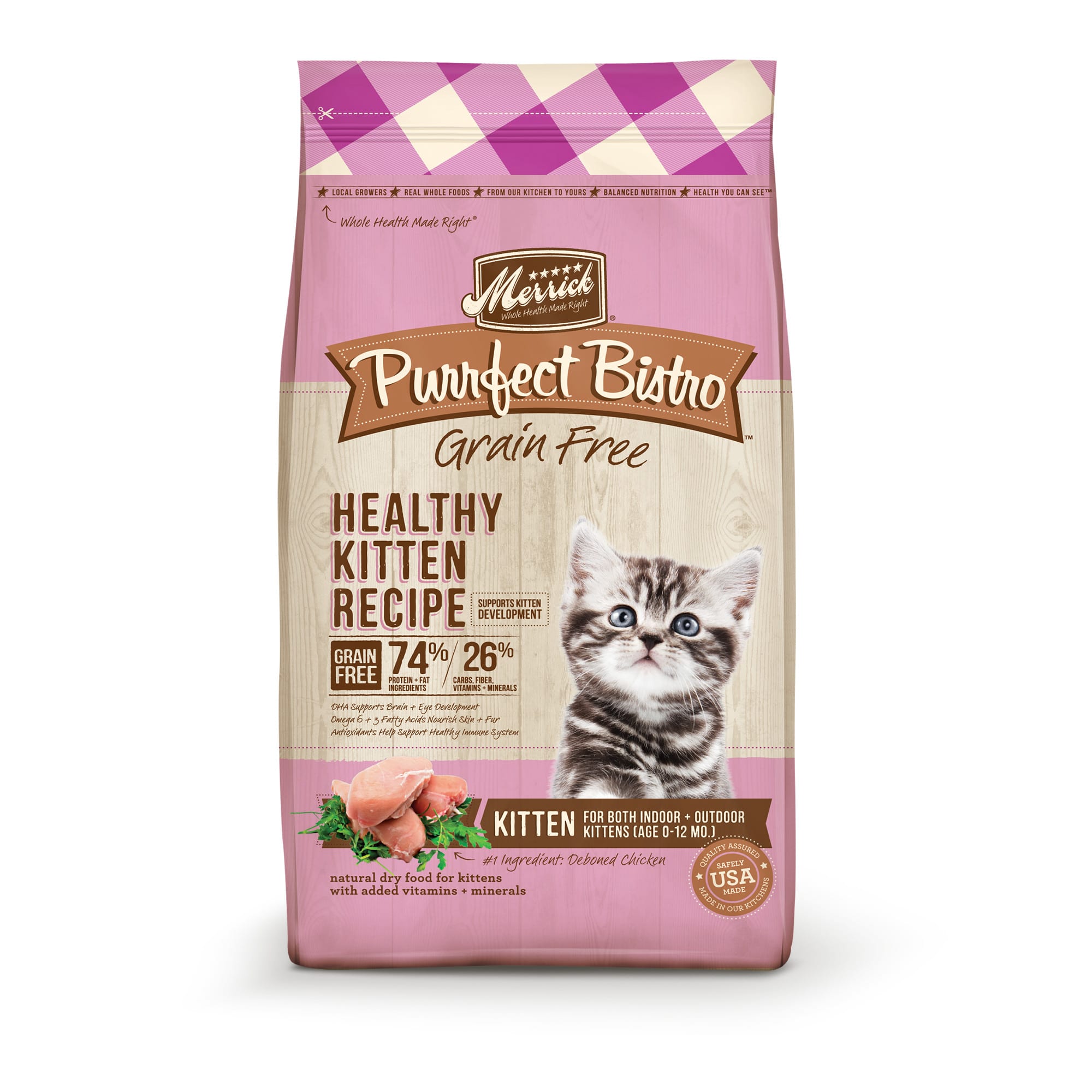 Merrick Purrfect Bistro Grain Free Healthy Kitten Chicken Dry Food